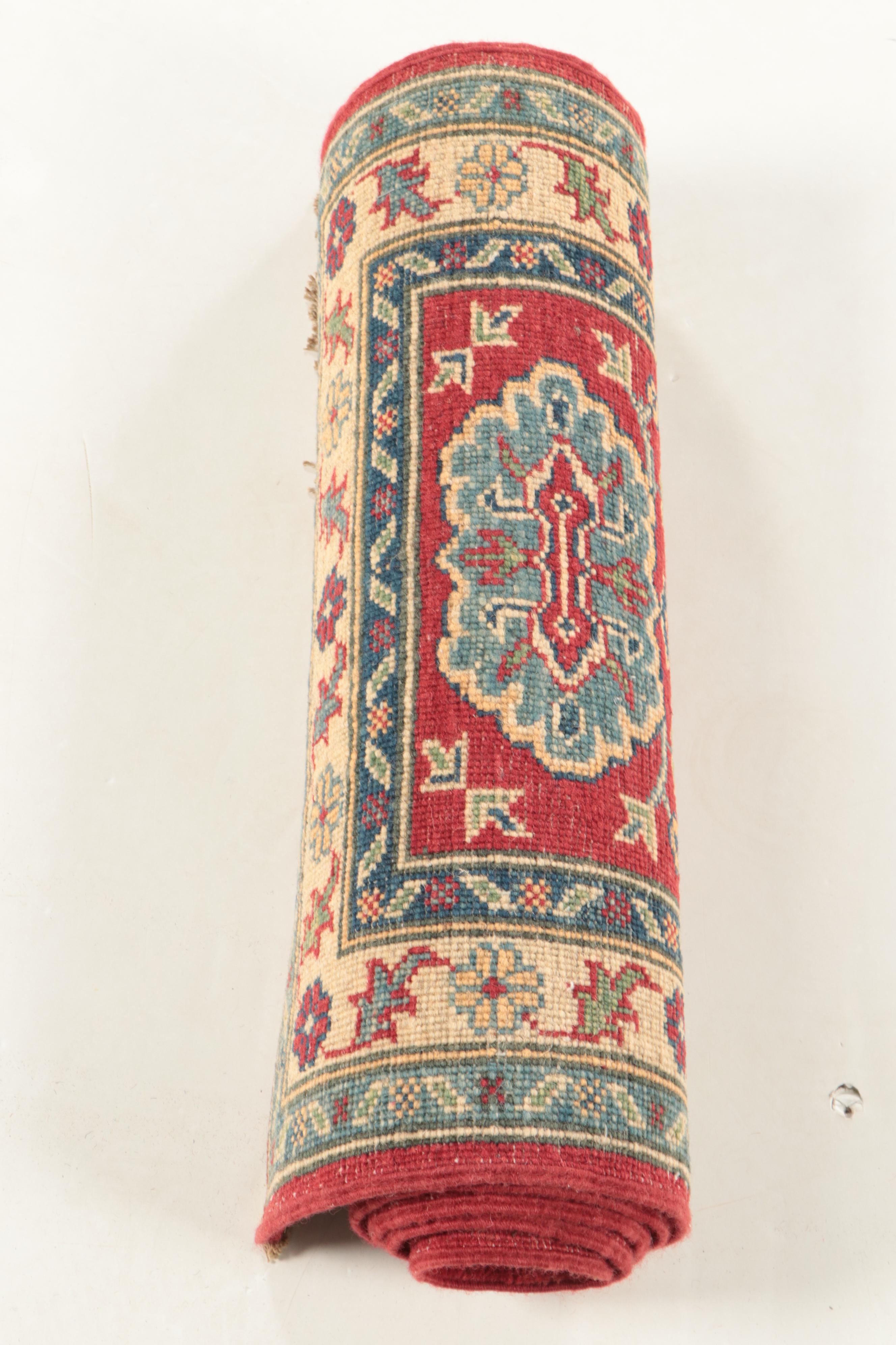 2' x 5'11 Hand-Knotted Afghan Kazak Style Carpet Runner