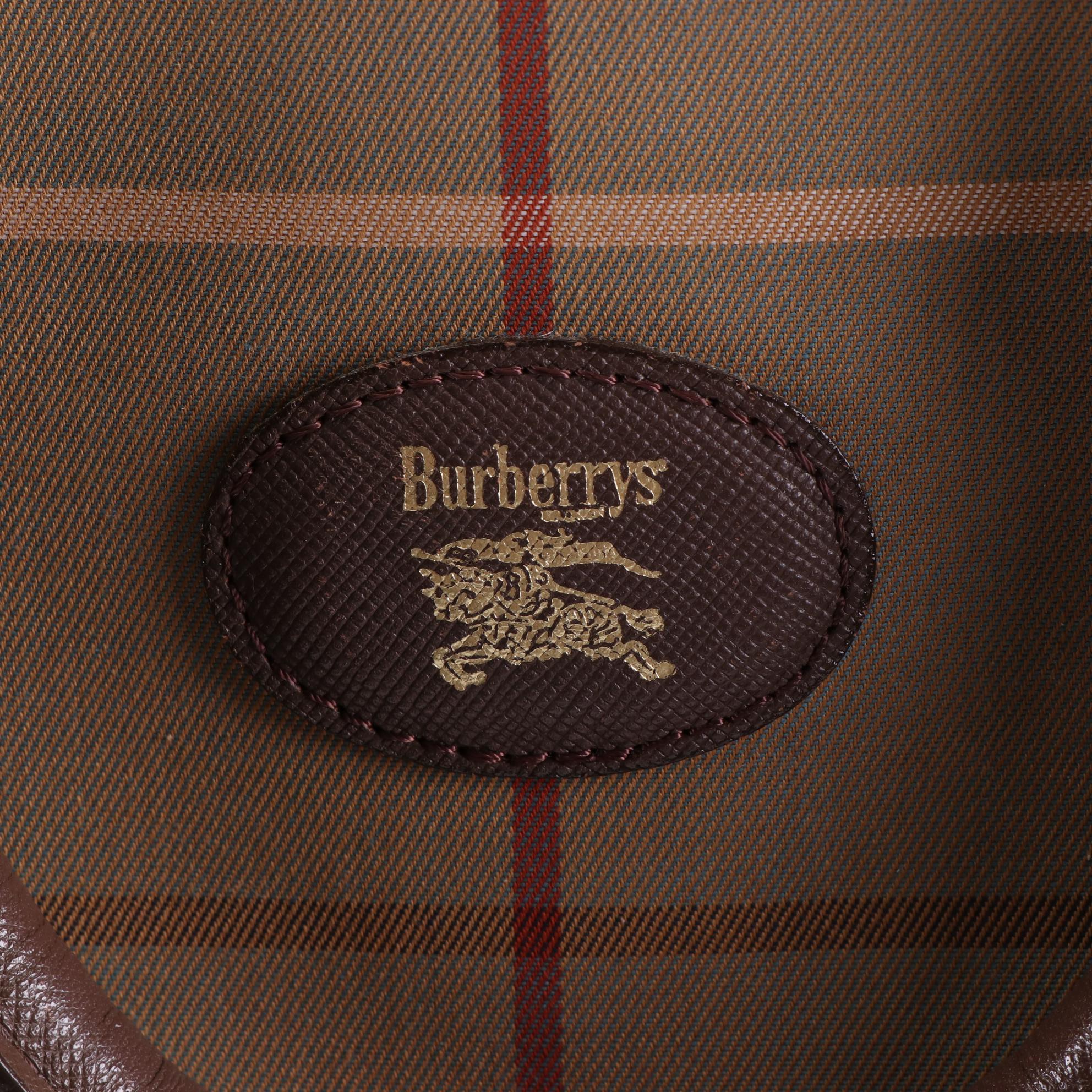 Burberry Boston Bag in Check Canvas and Leather Trim