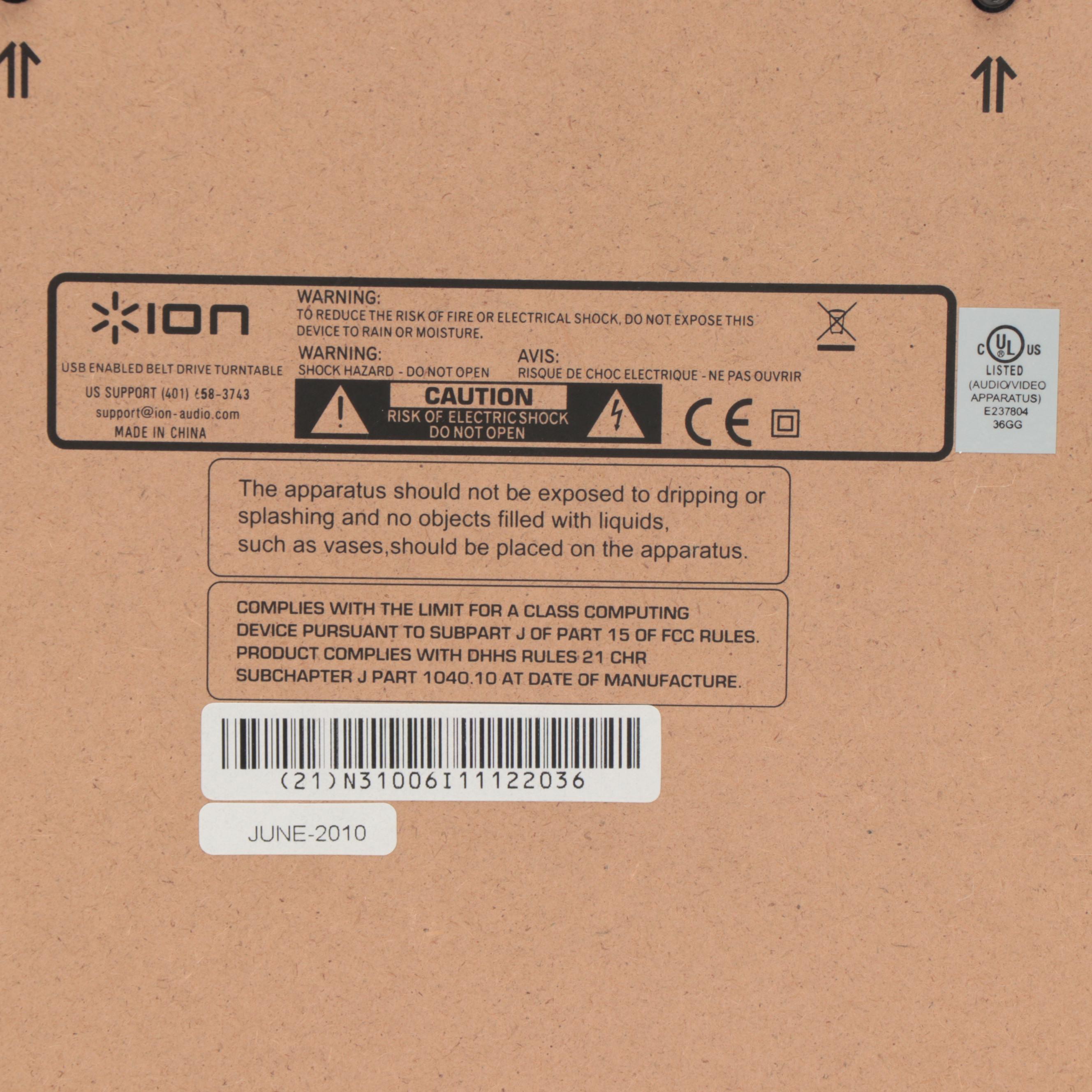 Ion Profile Pro USB Turntable with Vinyl/Tape Audio Converter, 2010