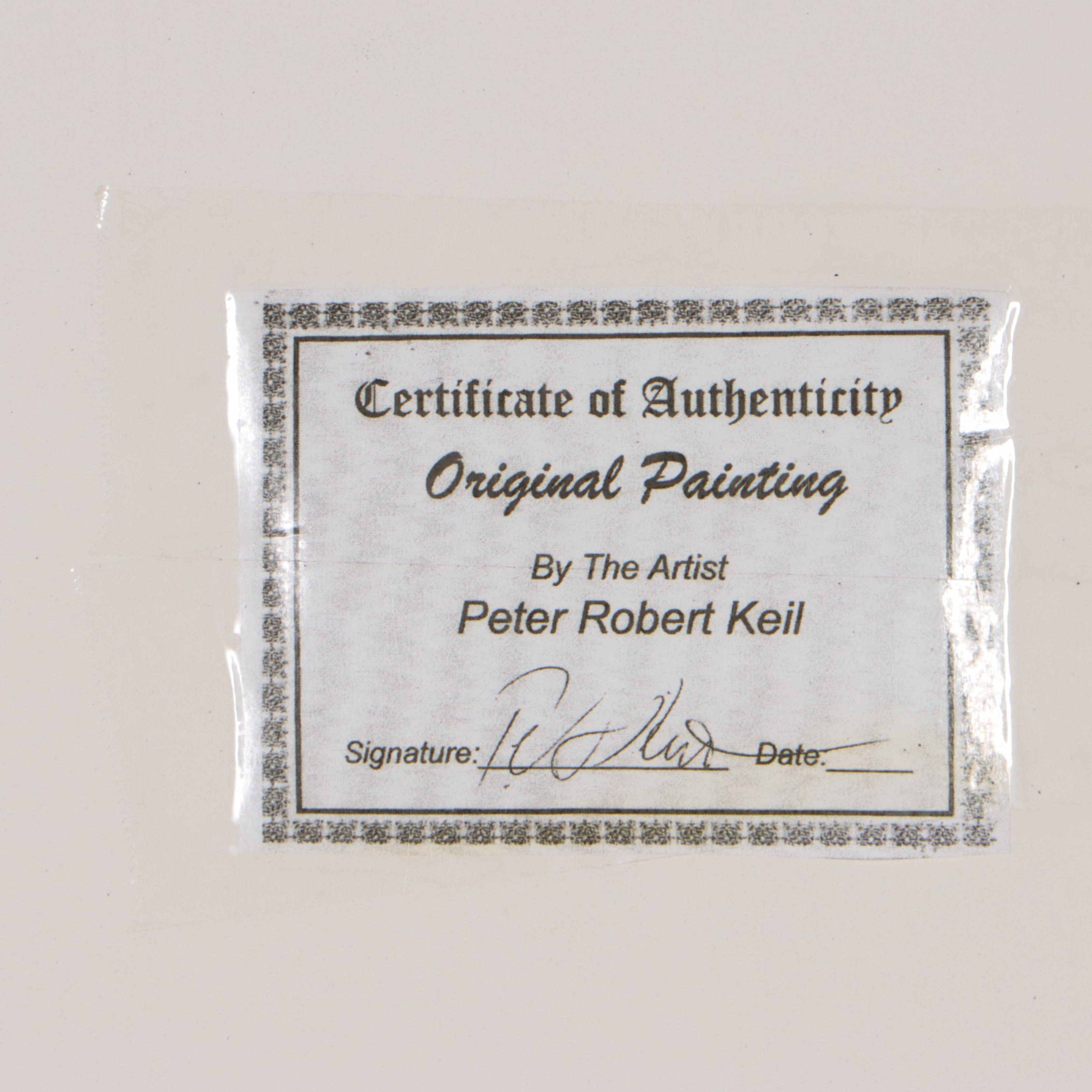 Peter Keil Abstract Portrait Acrylic Painting, 1975