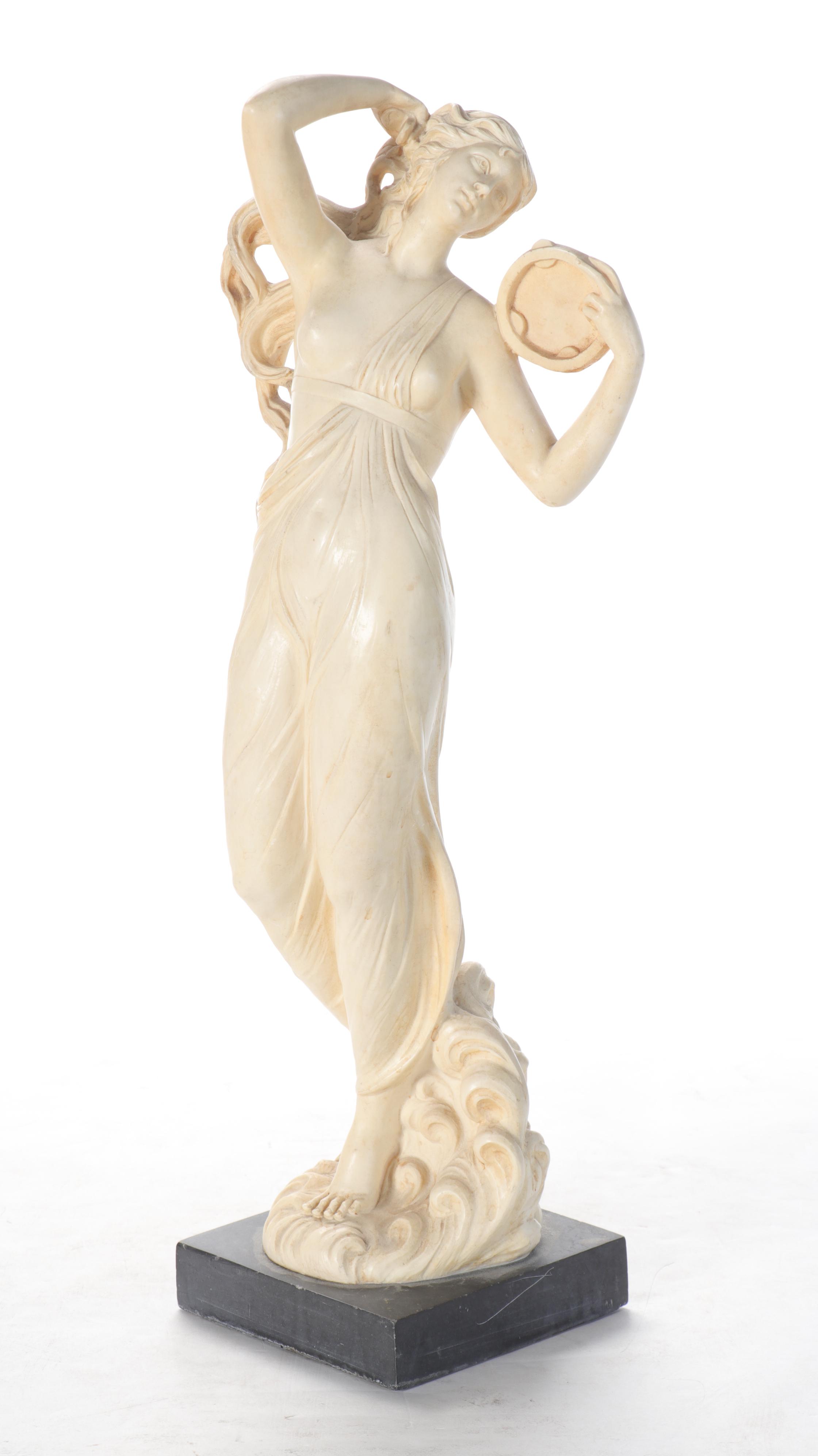 A. Santini Cast Composite Goddess Sculpture with Figure after "Venus Victrix"