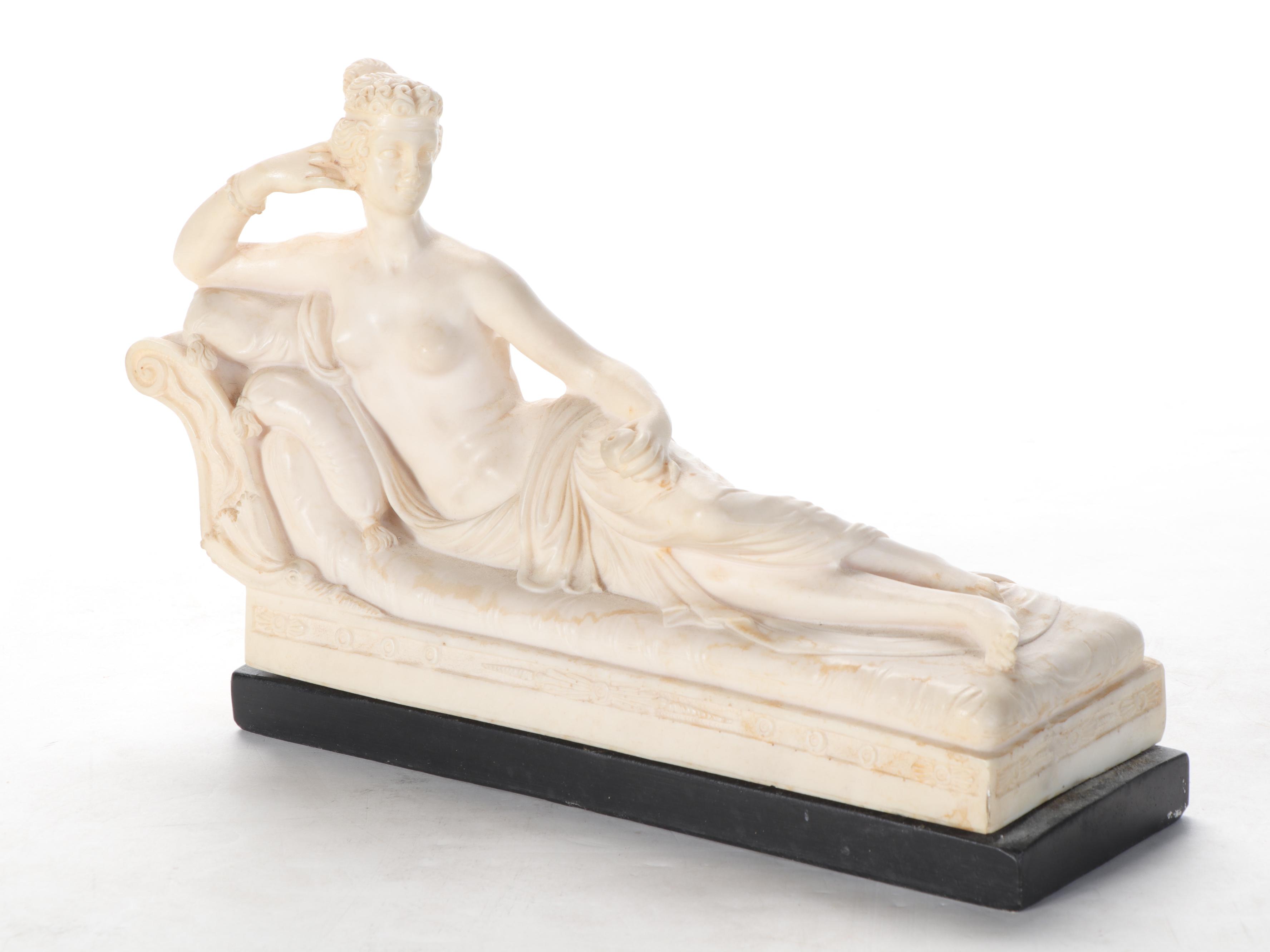 A. Santini Cast Composite Goddess Sculpture with Figure after "Venus Victrix"