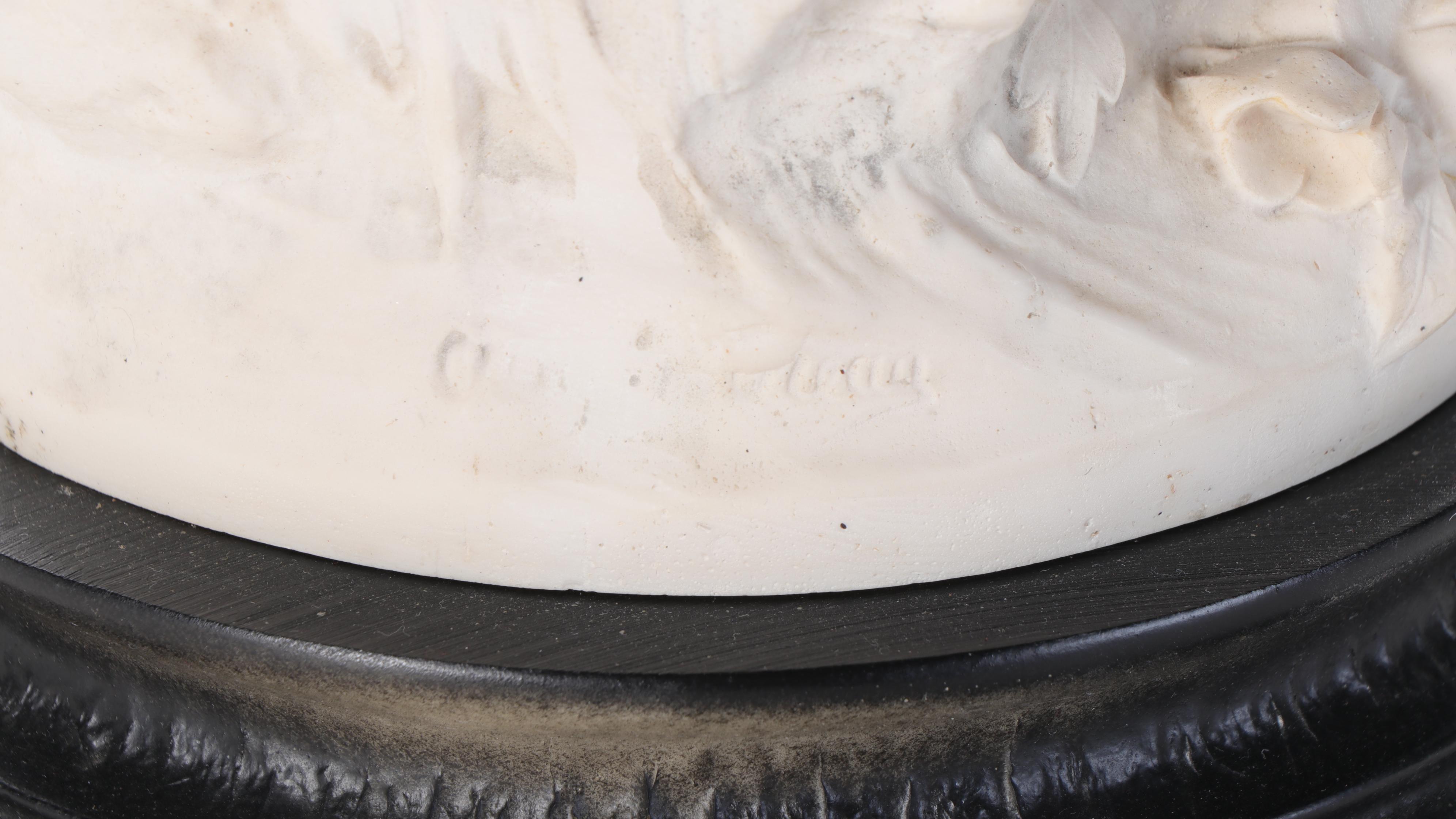 Composition Statue of Neoclassical Style Apollo and Daphne Marked "Auguste"