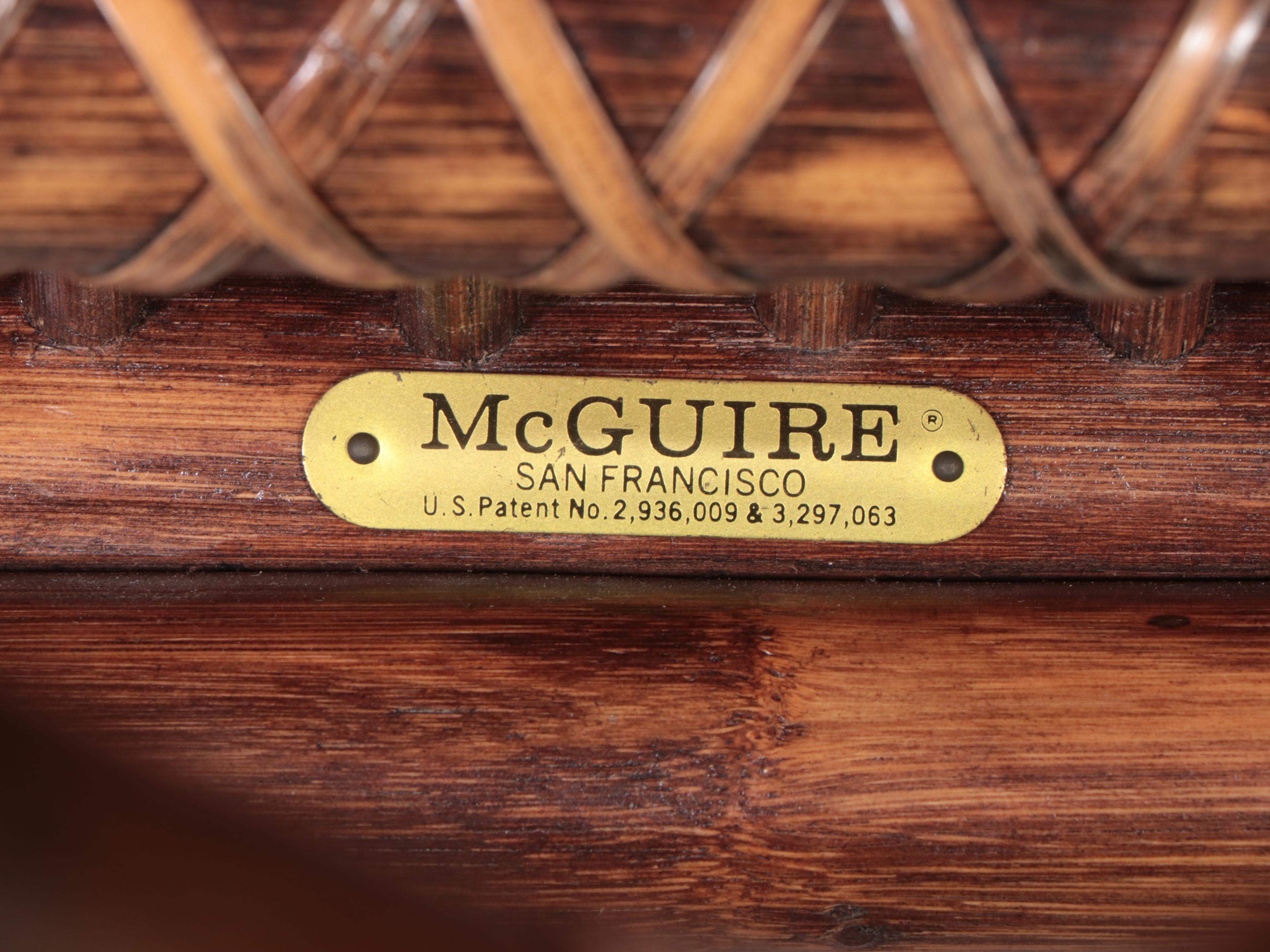 McGuire Rattan Lounge Chair and Ottoman, Mid to Late 20th Century