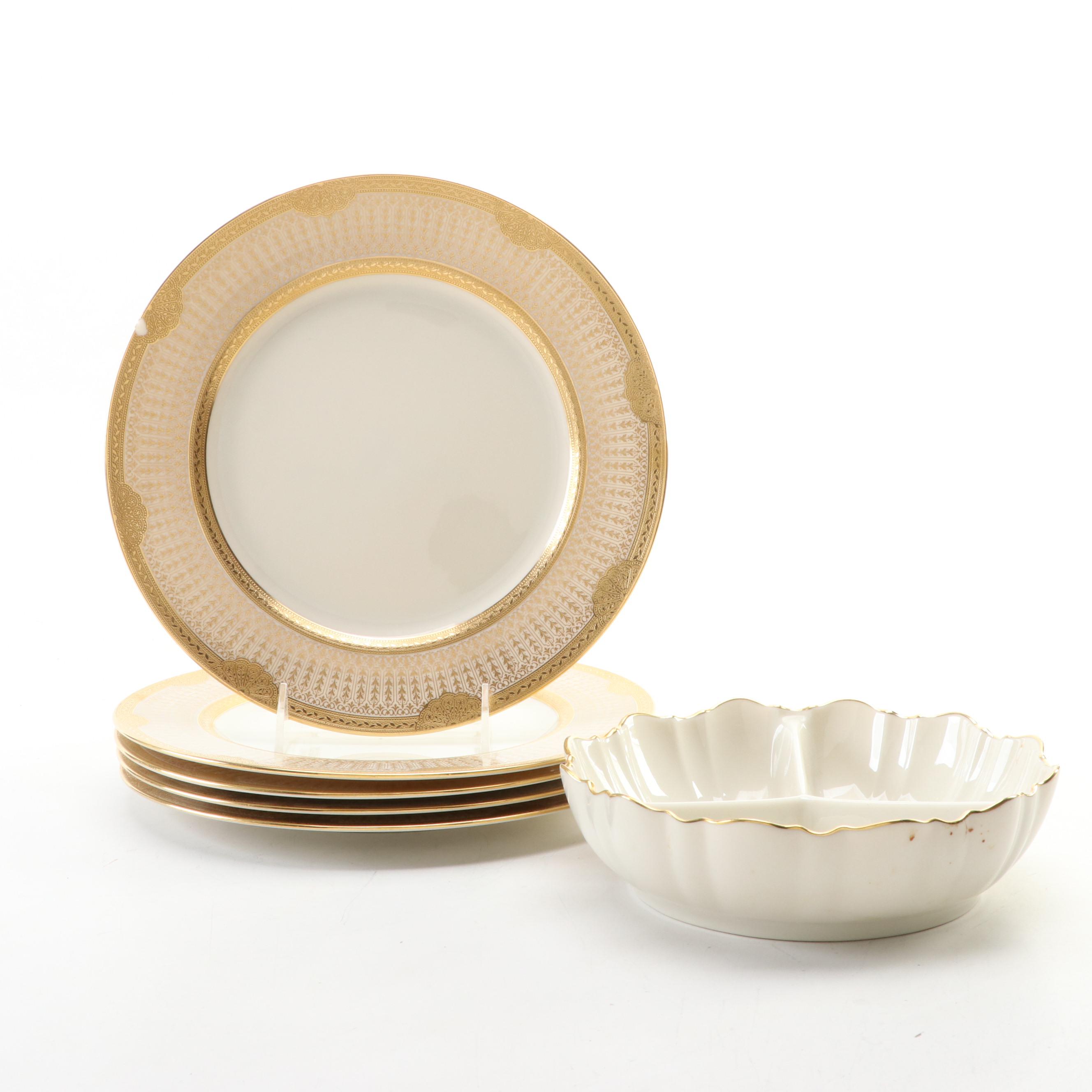 Lenox Bone China for Loring Andrews Co. Plates with Lenox Segmented Bowl