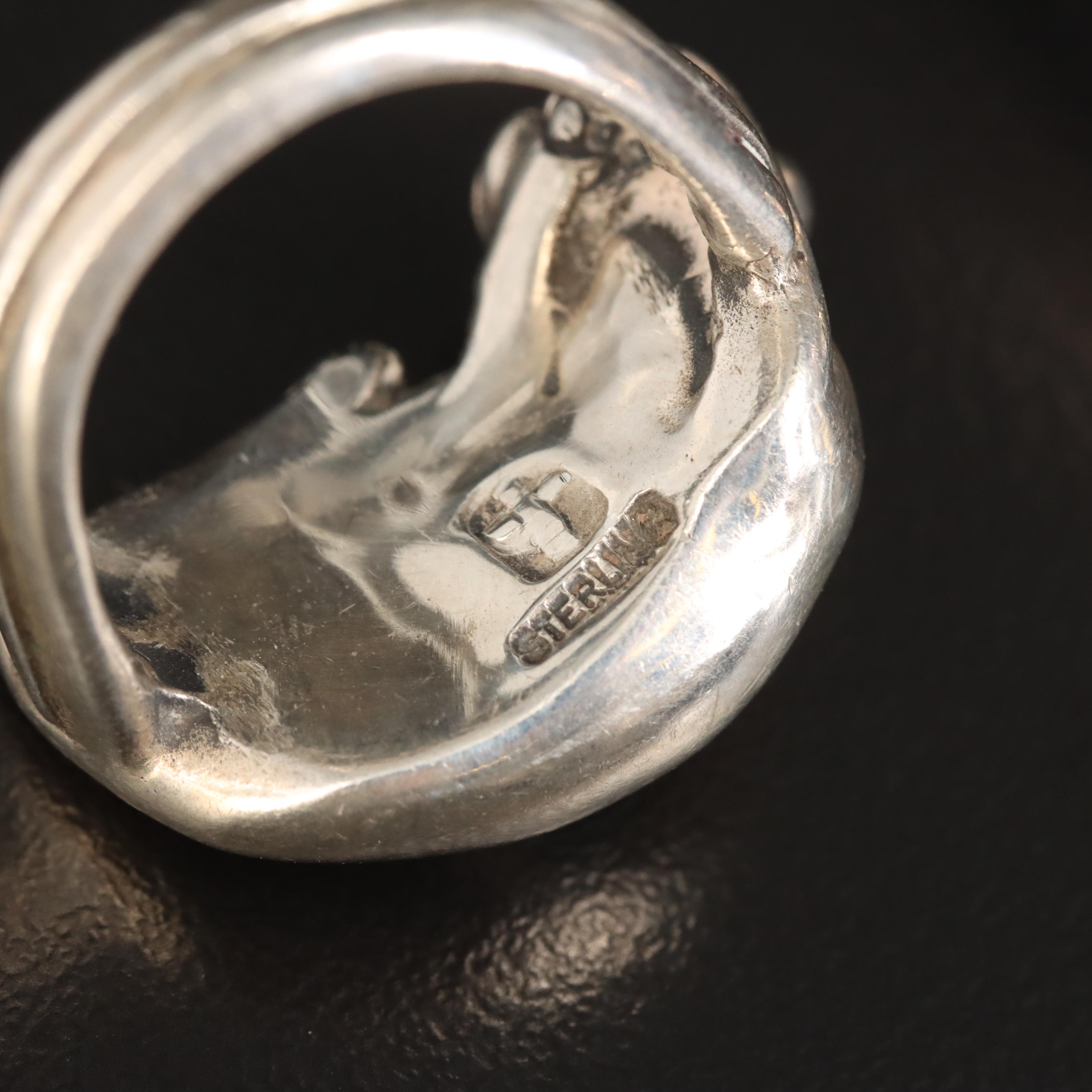 Sterling Gemstone Rings with Cuffs and Earrings