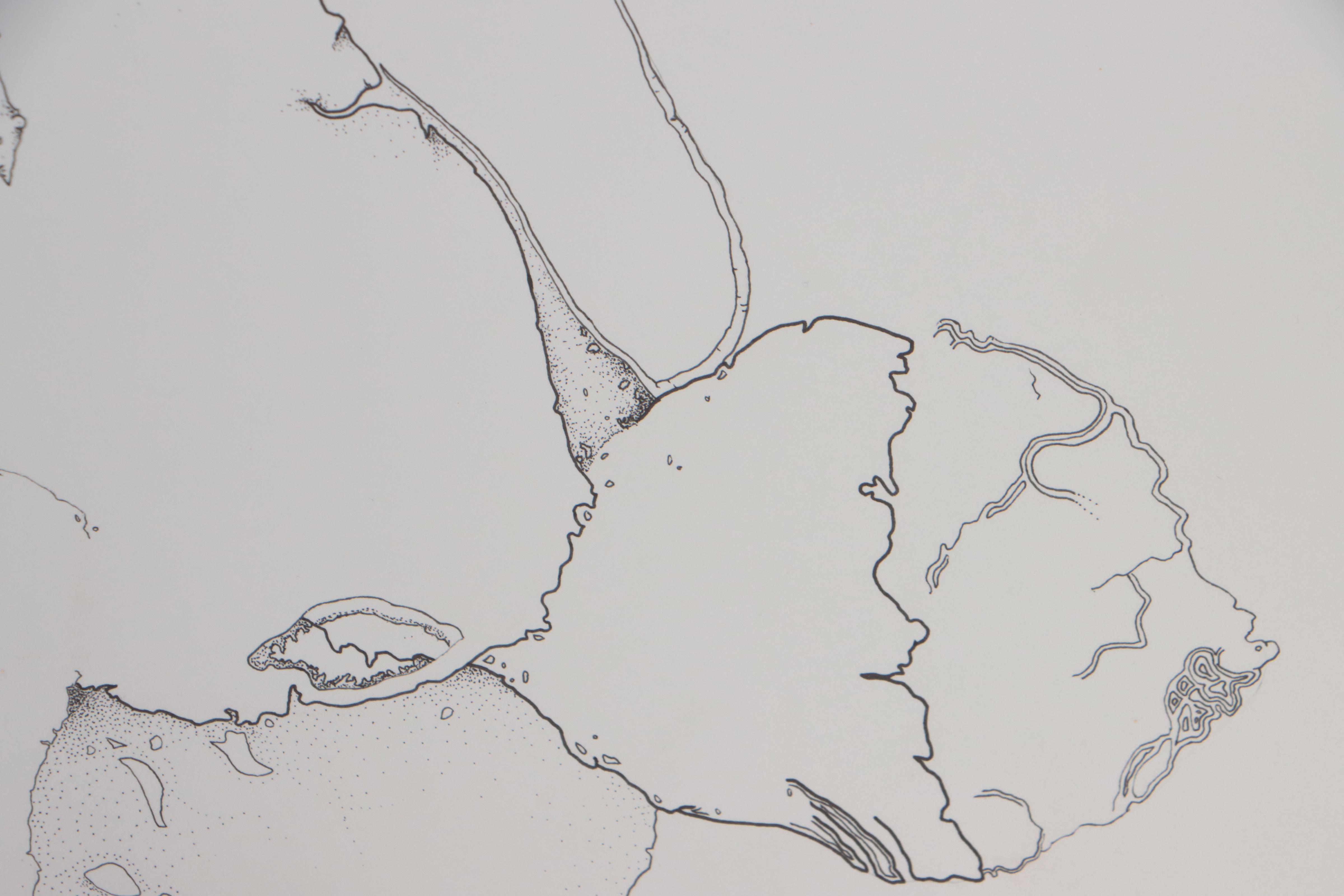 Tilley Stone Abstract Ink Drawing, 21st Century