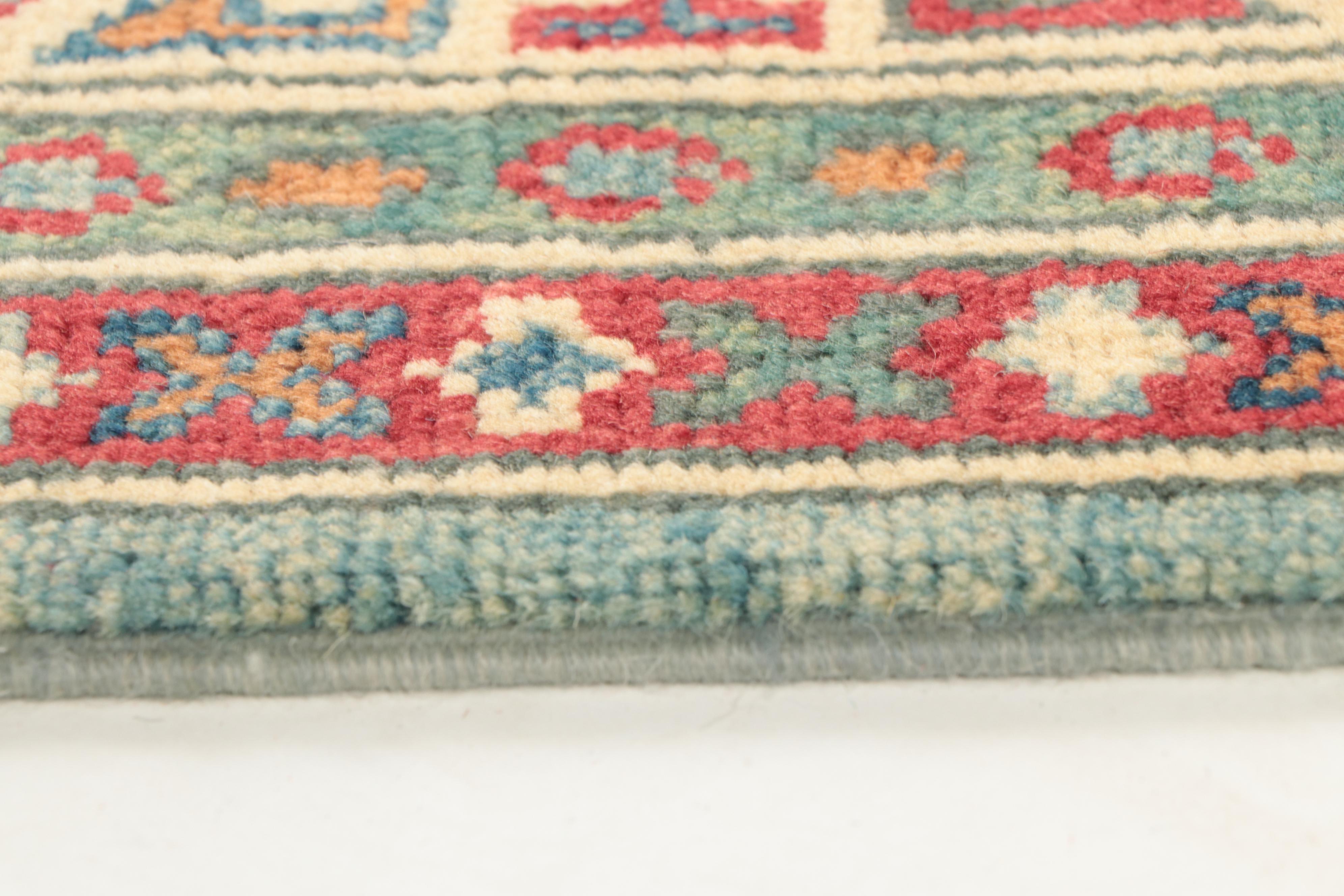 2'8 x 7'11 Hand-Knotted Afghan Kazak Style Carpet Runner