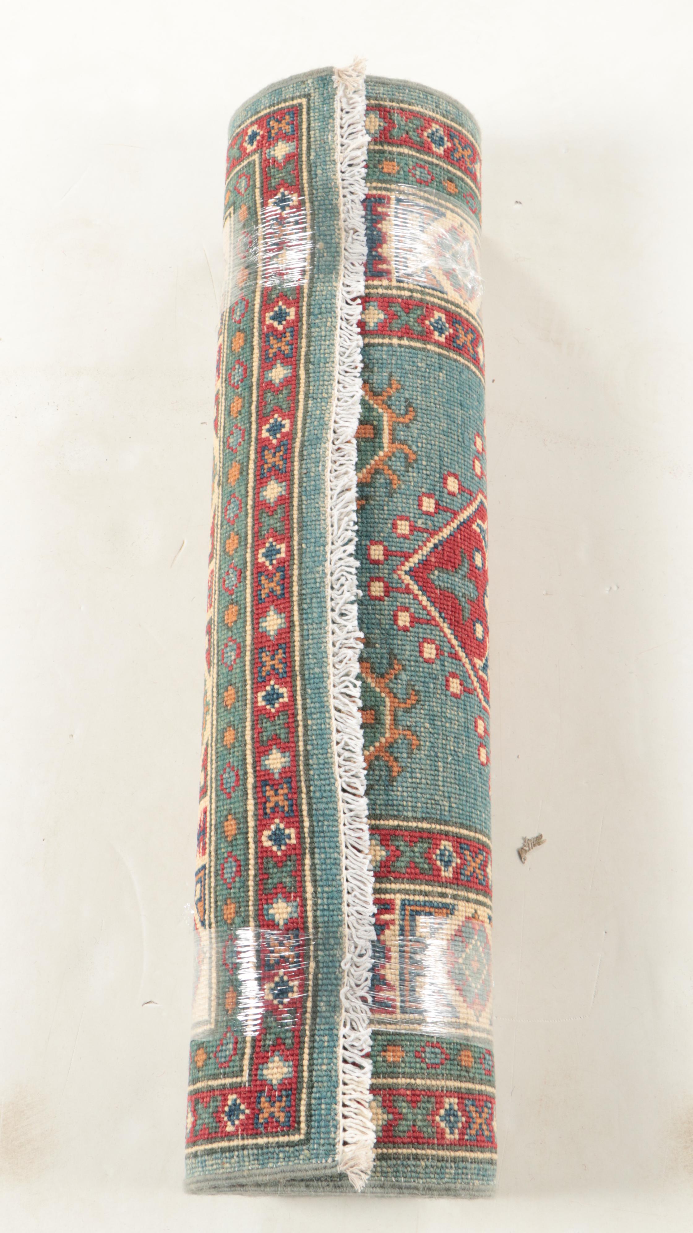 2'8 x 7'11 Hand-Knotted Afghan Kazak Style Carpet Runner