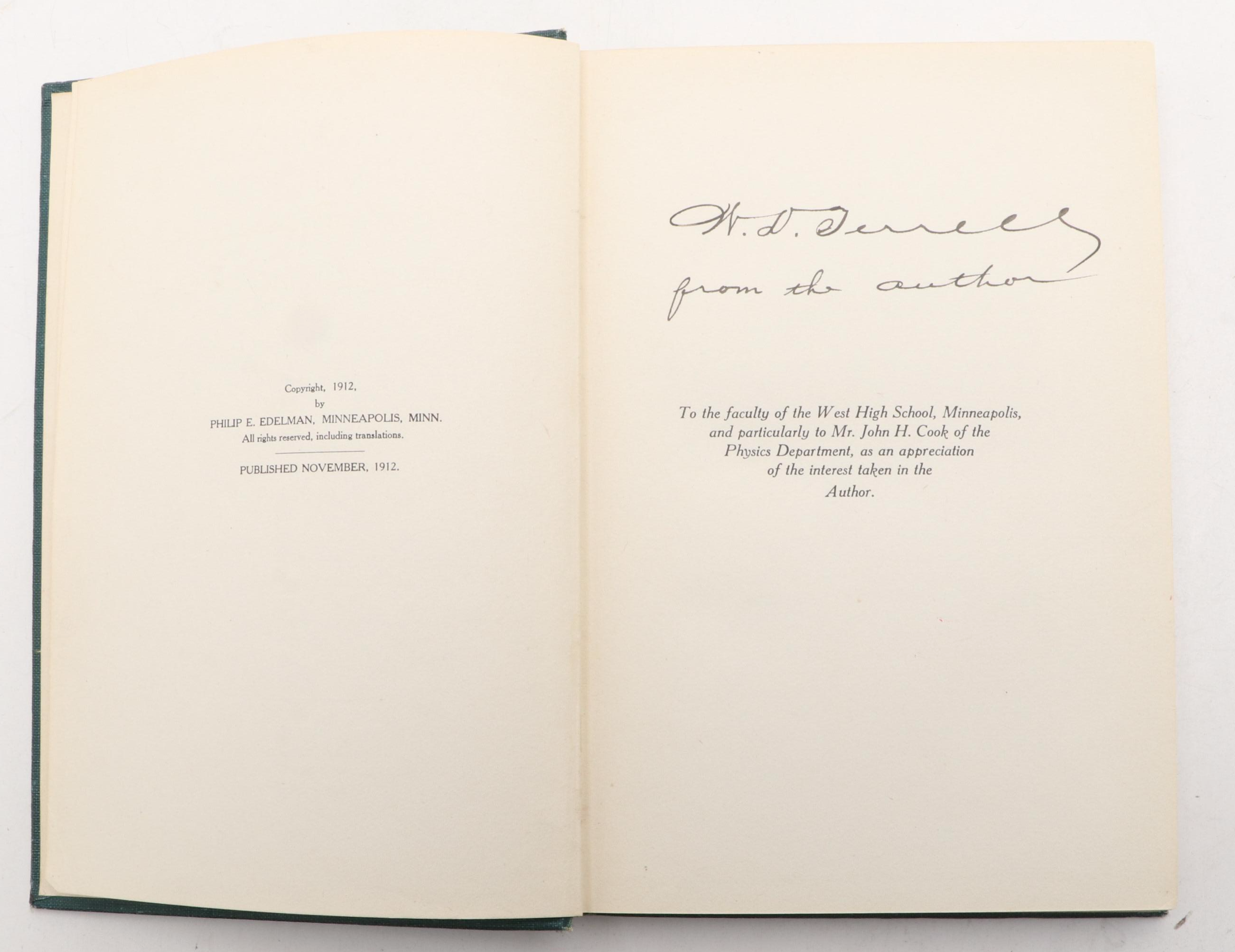 Signed First Edition "Experimental Wireless Stations" by Philip E. Edelman, 1912