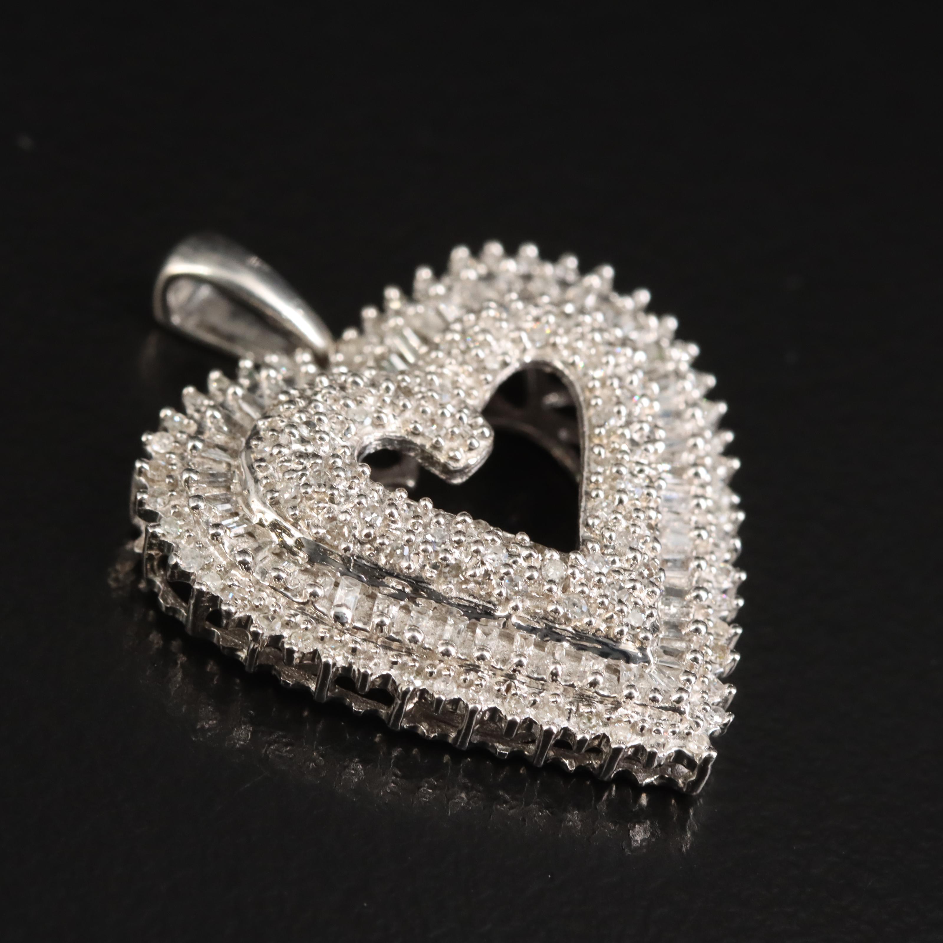Sterling Diamond Heart Pendant