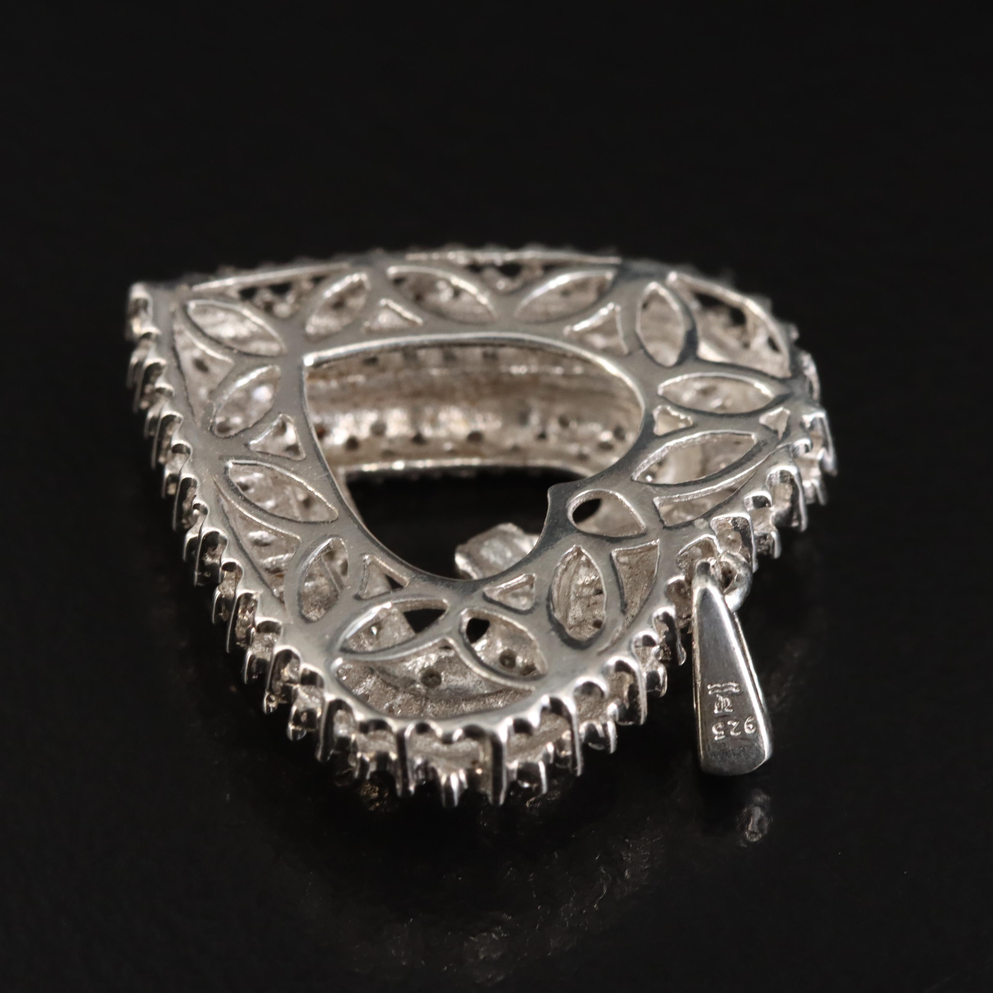 Sterling Diamond Heart Pendant