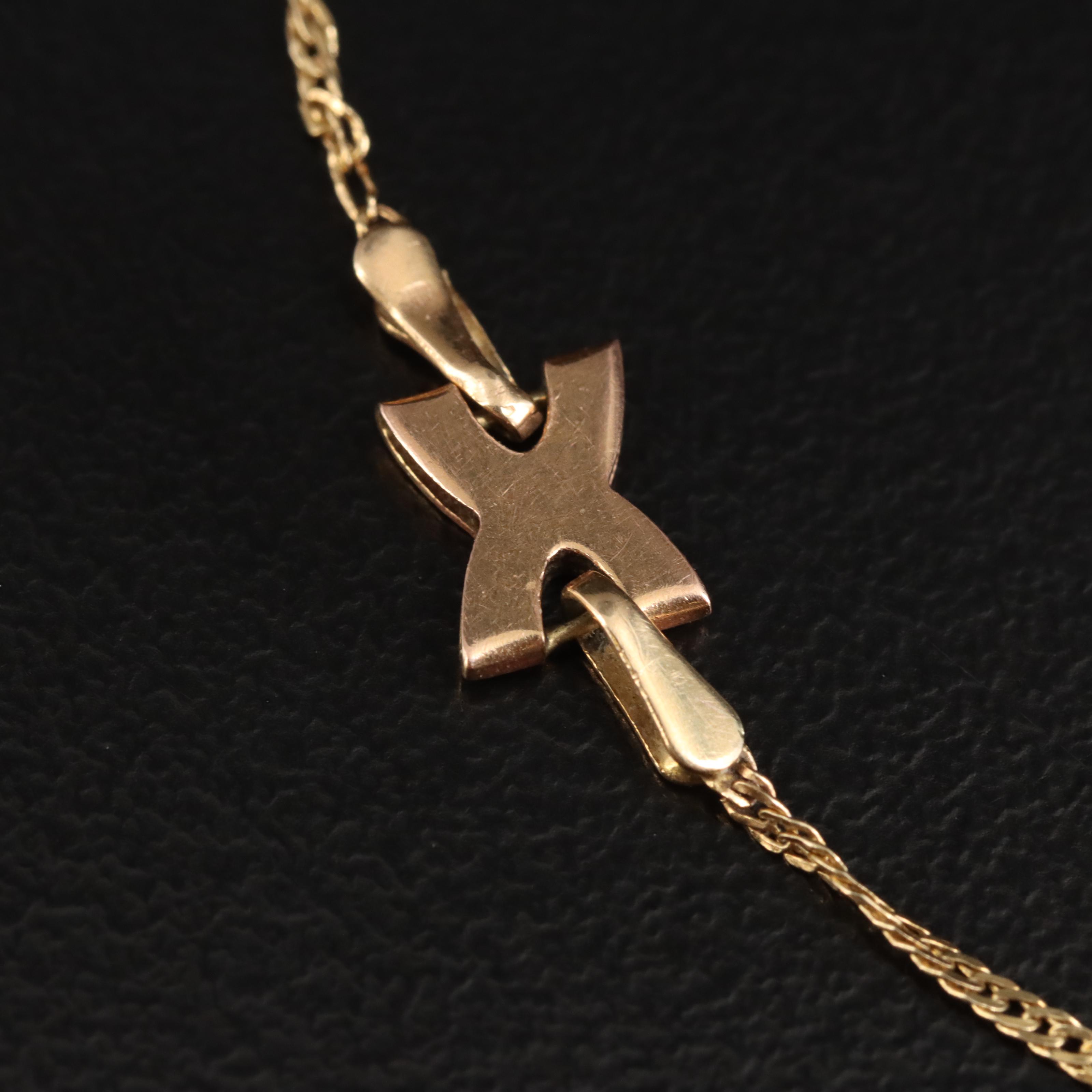 Italy 14K Anklet with Rose Gold Xs