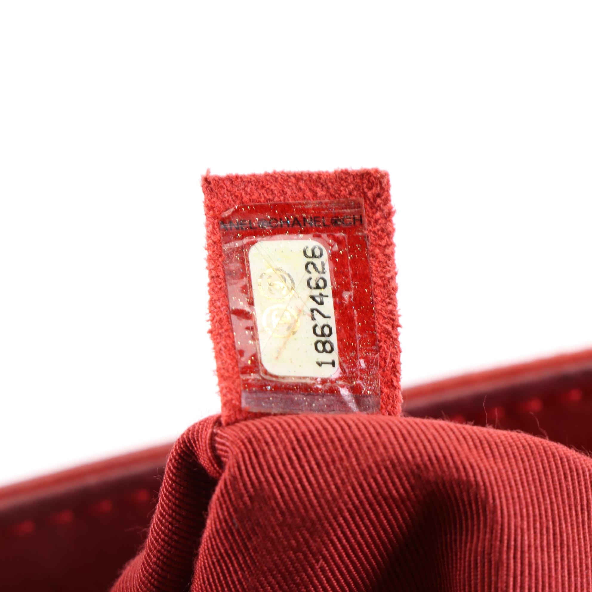 Chanel Large Flap Boy Bag in Red Quilted Caviar Nubuck