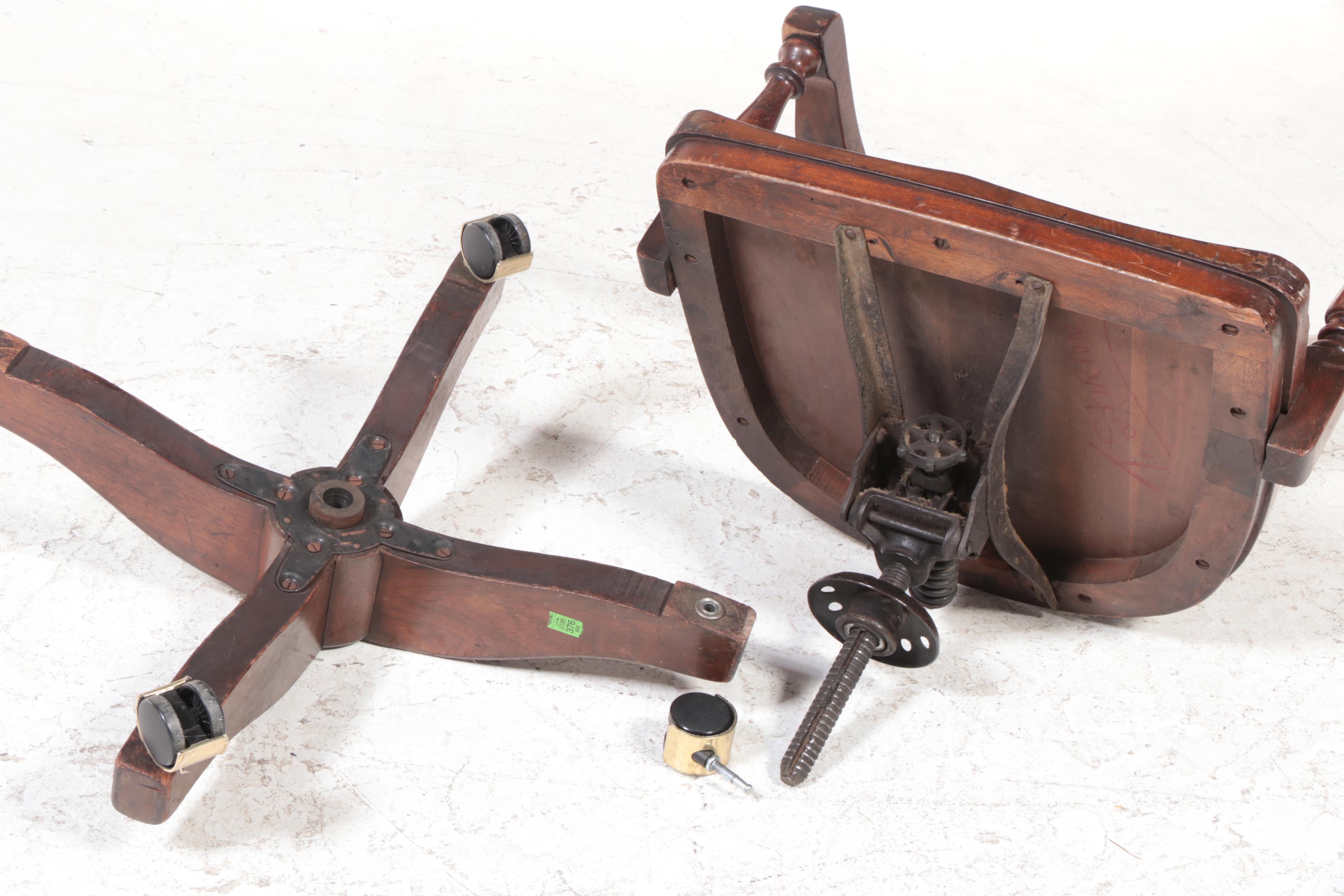 Amberg File & Index Co. Walnut Swivel-Tilt Desk Chair, Early 20th Century