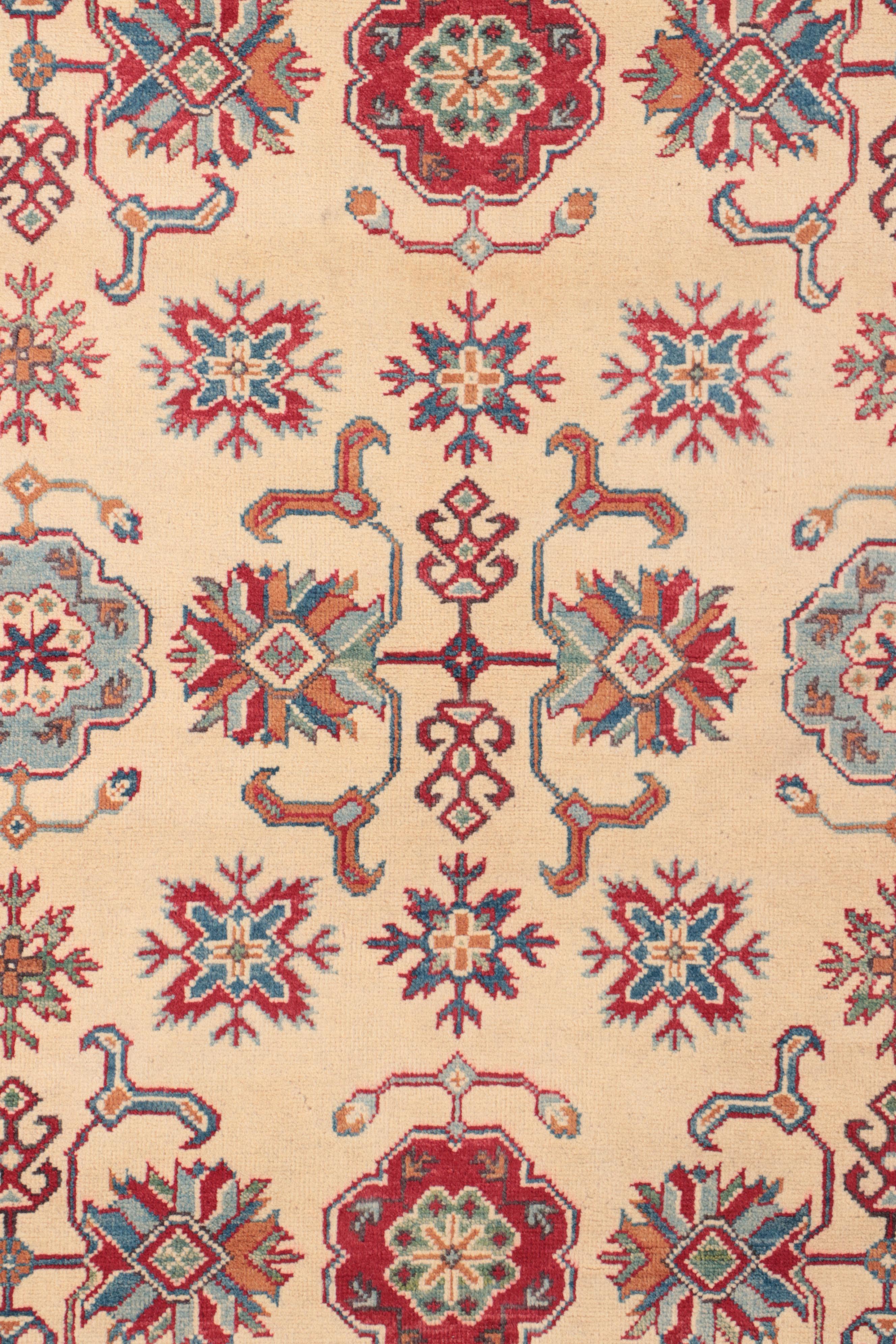 4' x 5'11 Hand-Knotted Afghan Kazak Style Area Rug