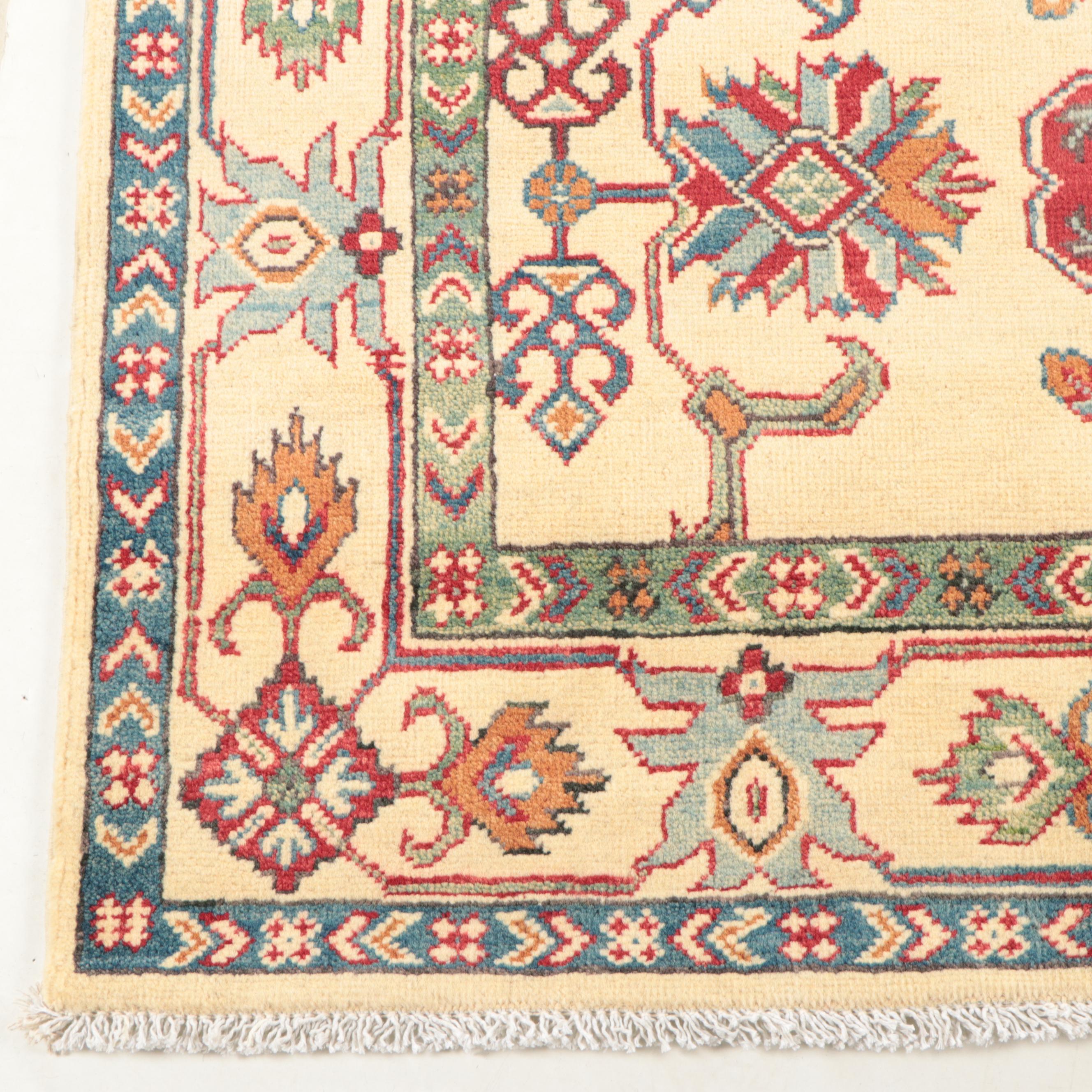 4' x 5'11 Hand-Knotted Afghan Kazak Style Area Rug
