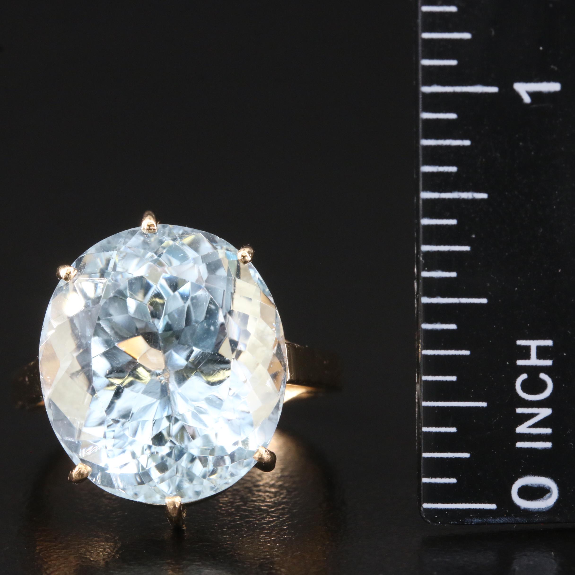 18K 23.02 CT Sky Blue Topaz Ring