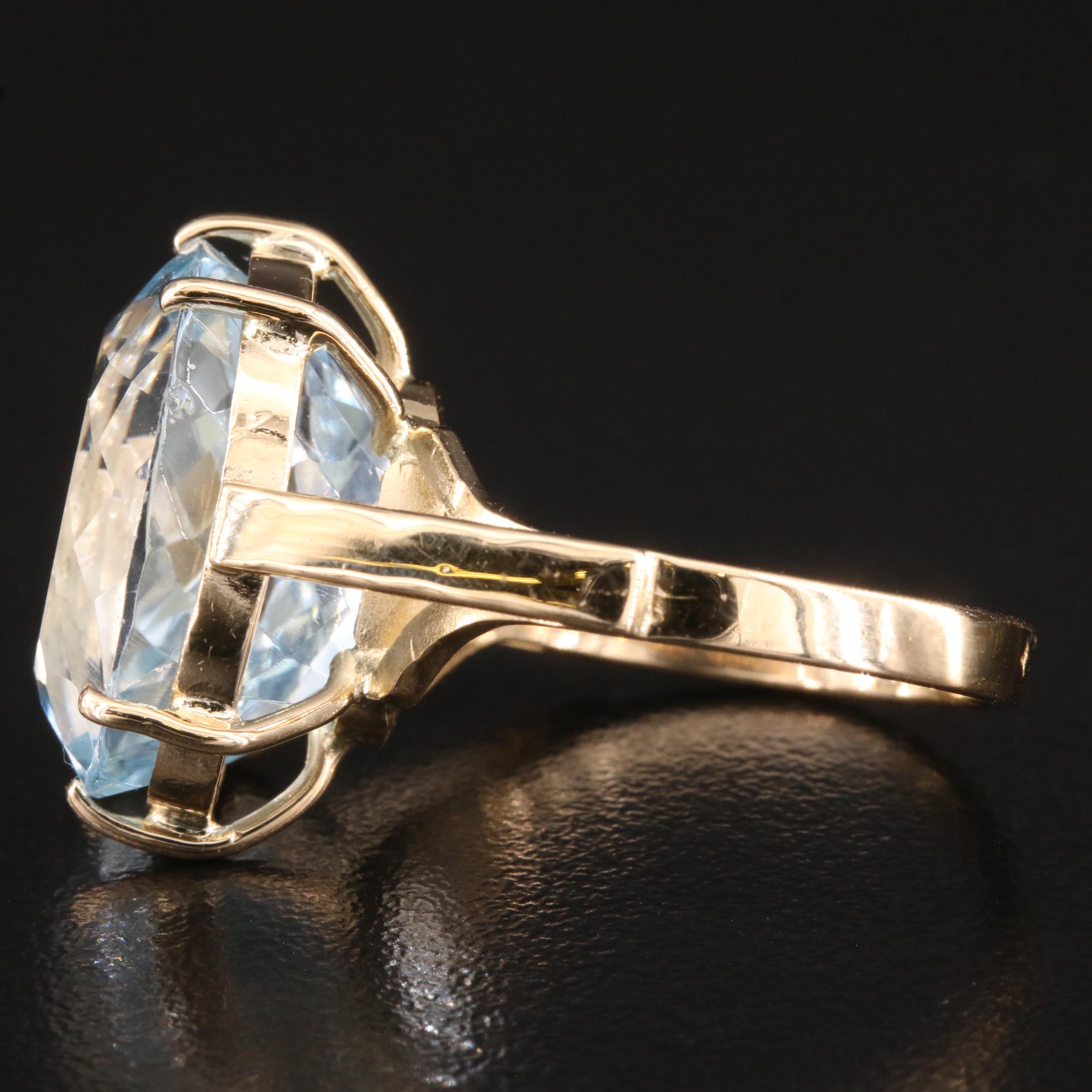 18K 23.02 CT Sky Blue Topaz Ring