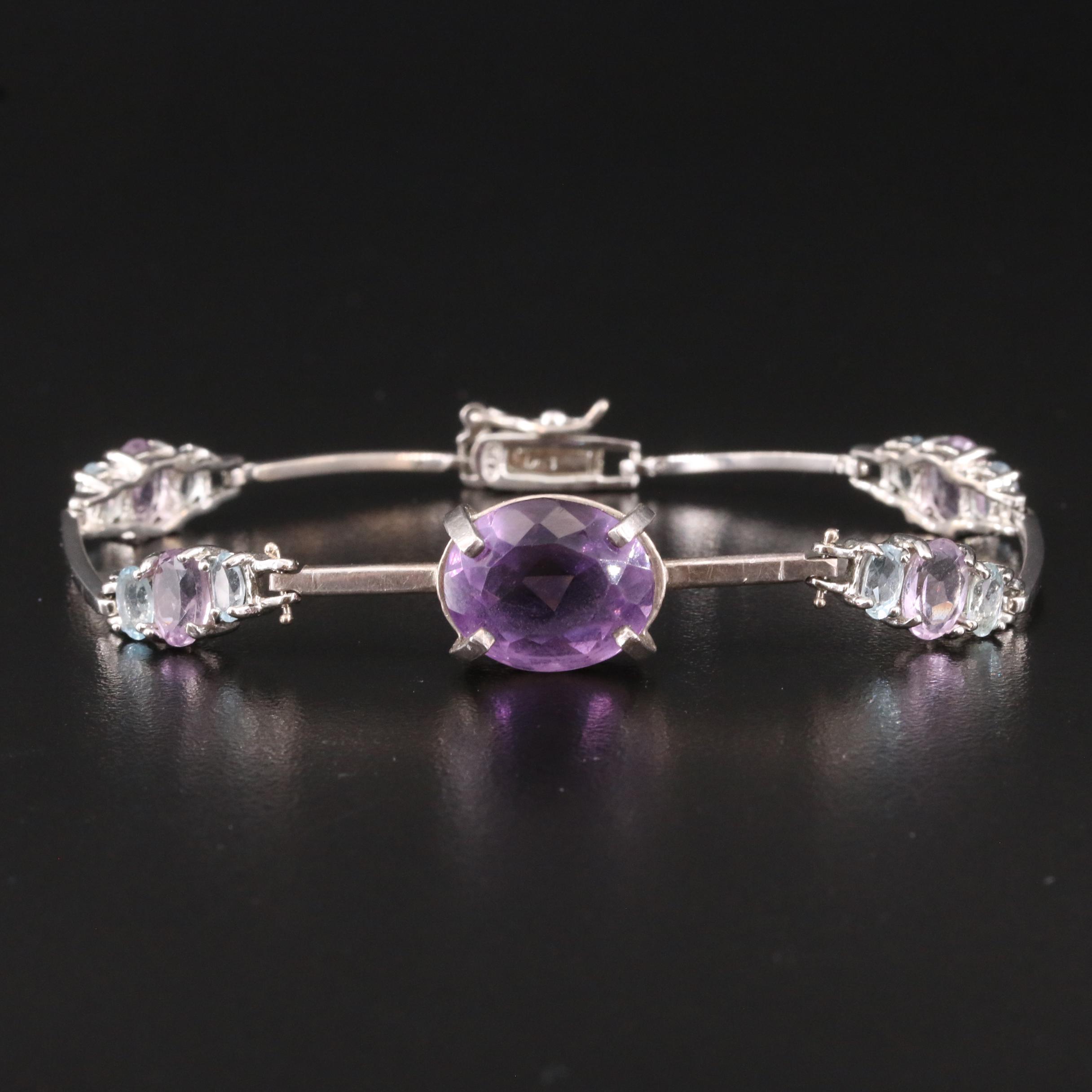 Sterling Amethyst and Topaz Bracelet