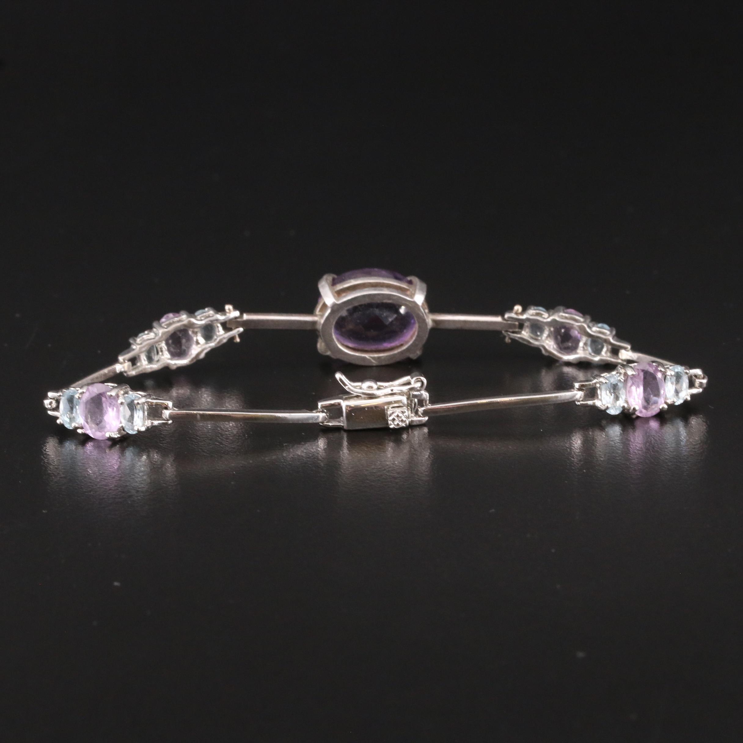 Sterling Amethyst and Topaz Bracelet