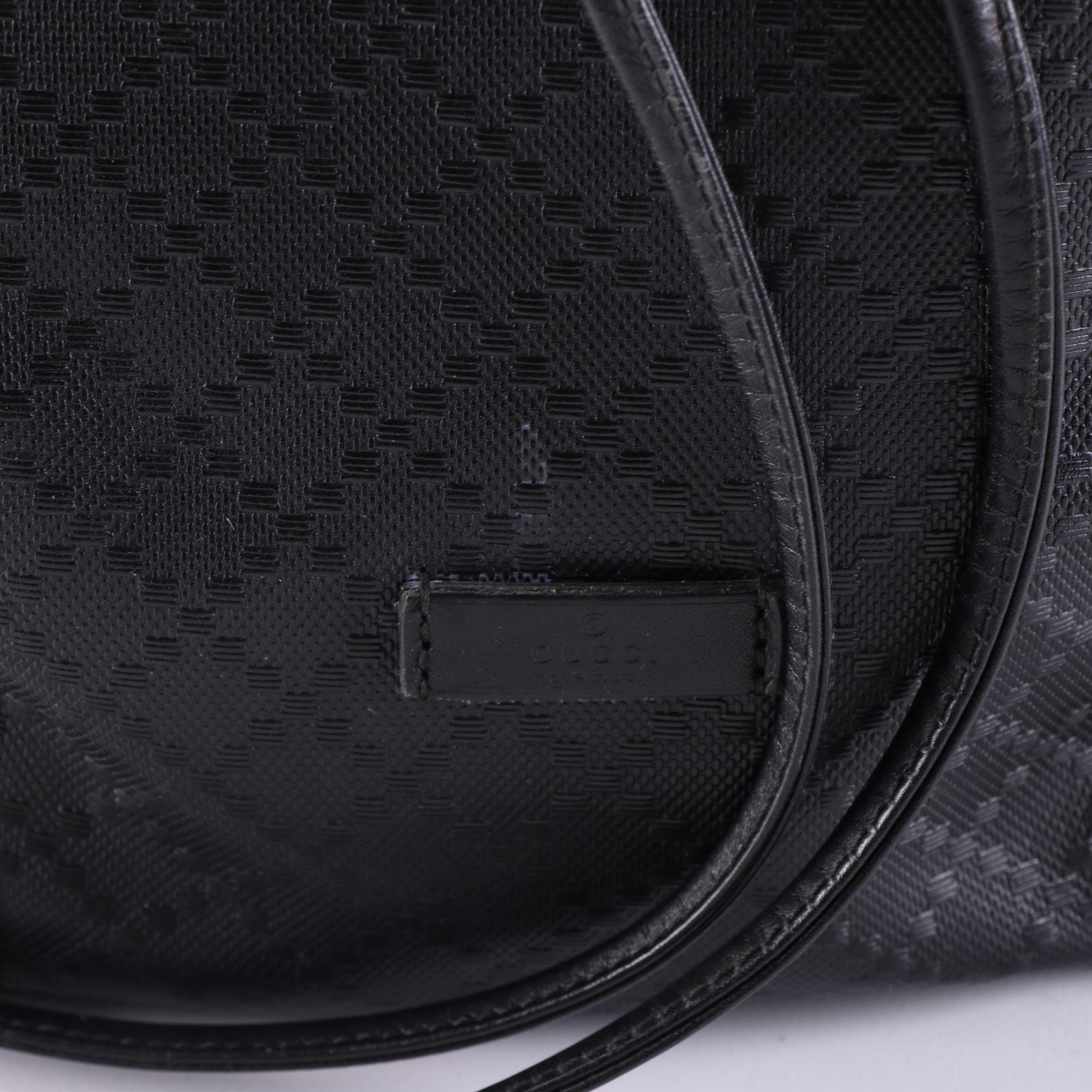 Gucci Bucket Bag in Diamante Coated Canvas and Leather Trim