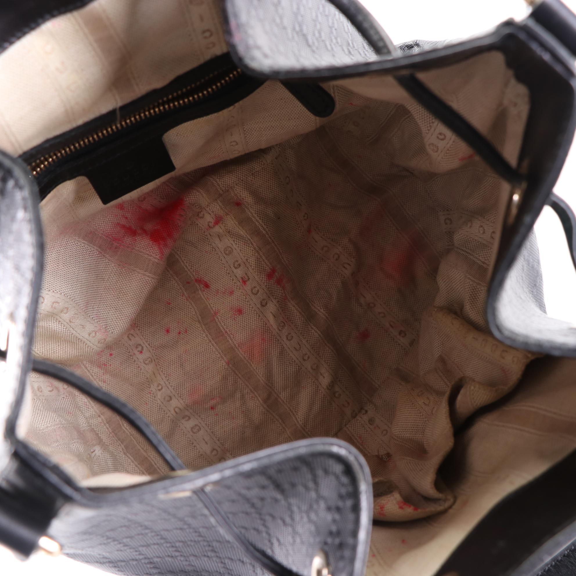 Gucci Bucket Bag in Diamante Coated Canvas and Leather Trim