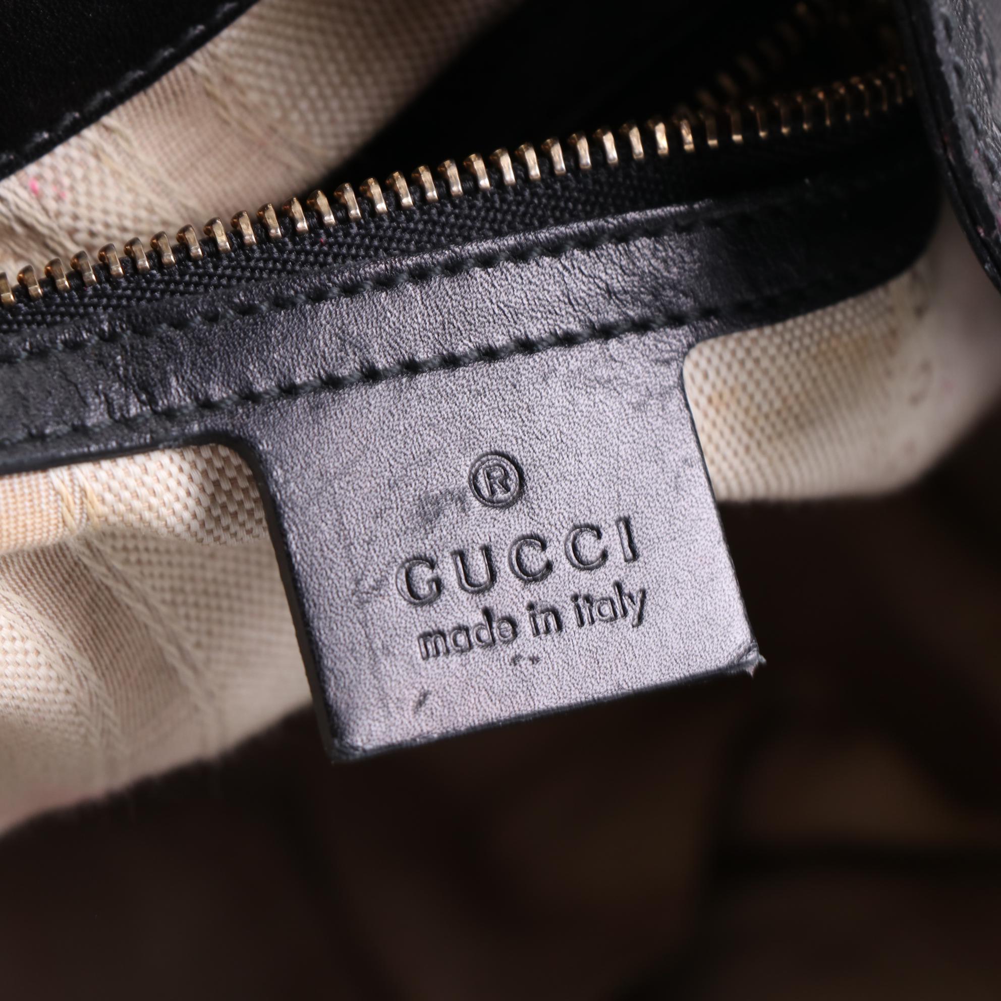 Gucci Bucket Bag in Diamante Coated Canvas and Leather Trim