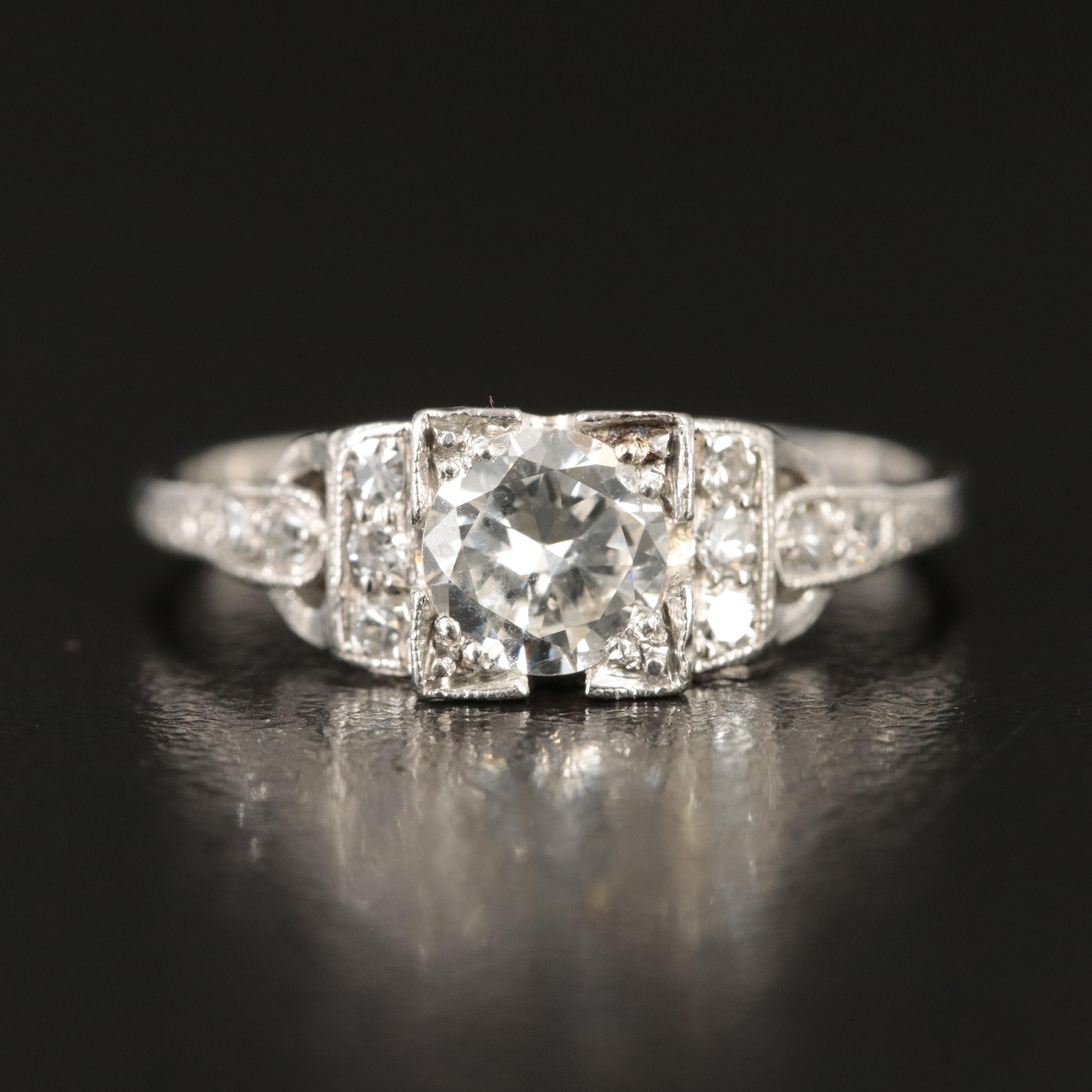 Platinum 0.54 CTW Diamond Ring