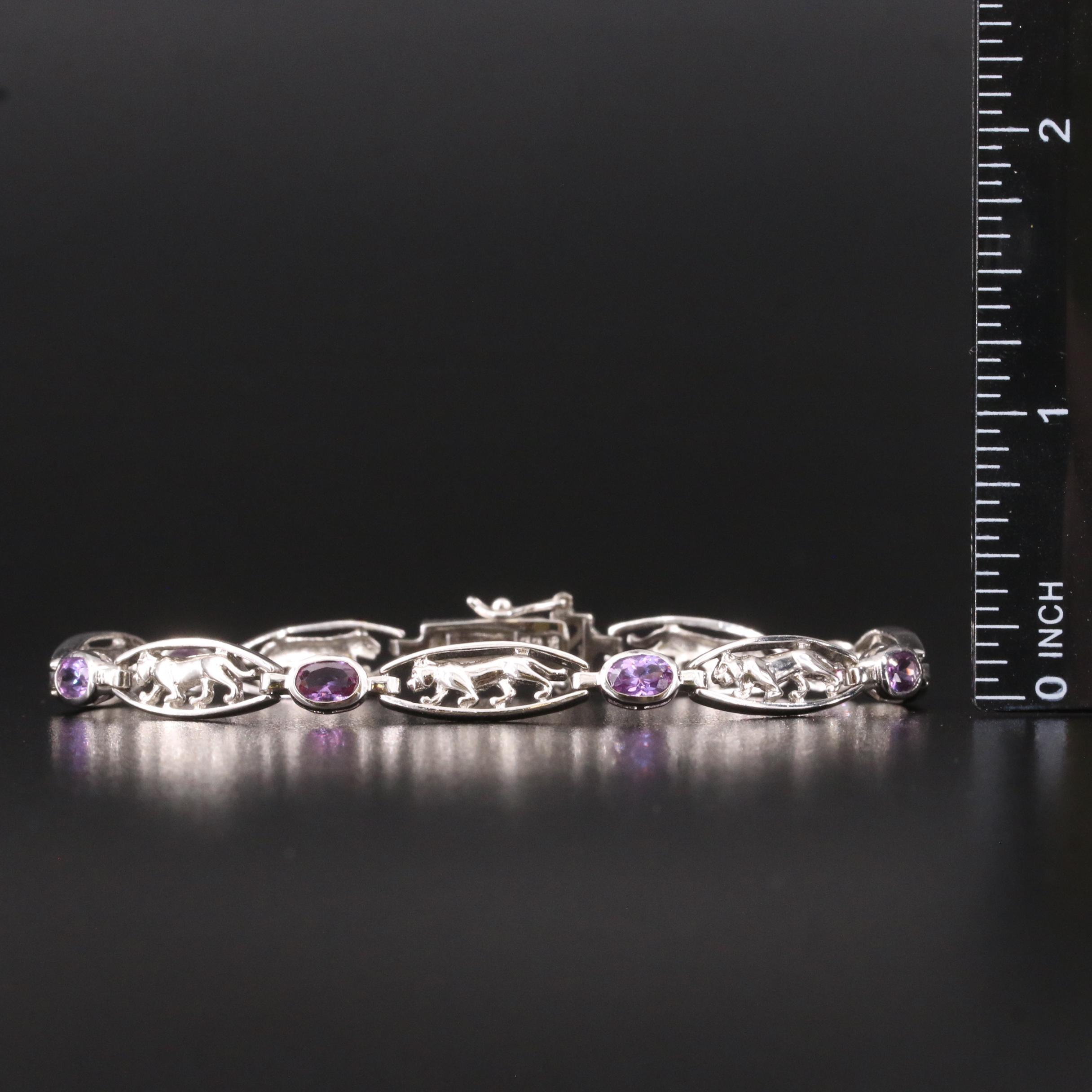 Sterling Color Changing Sapphire Cat Bracelet
