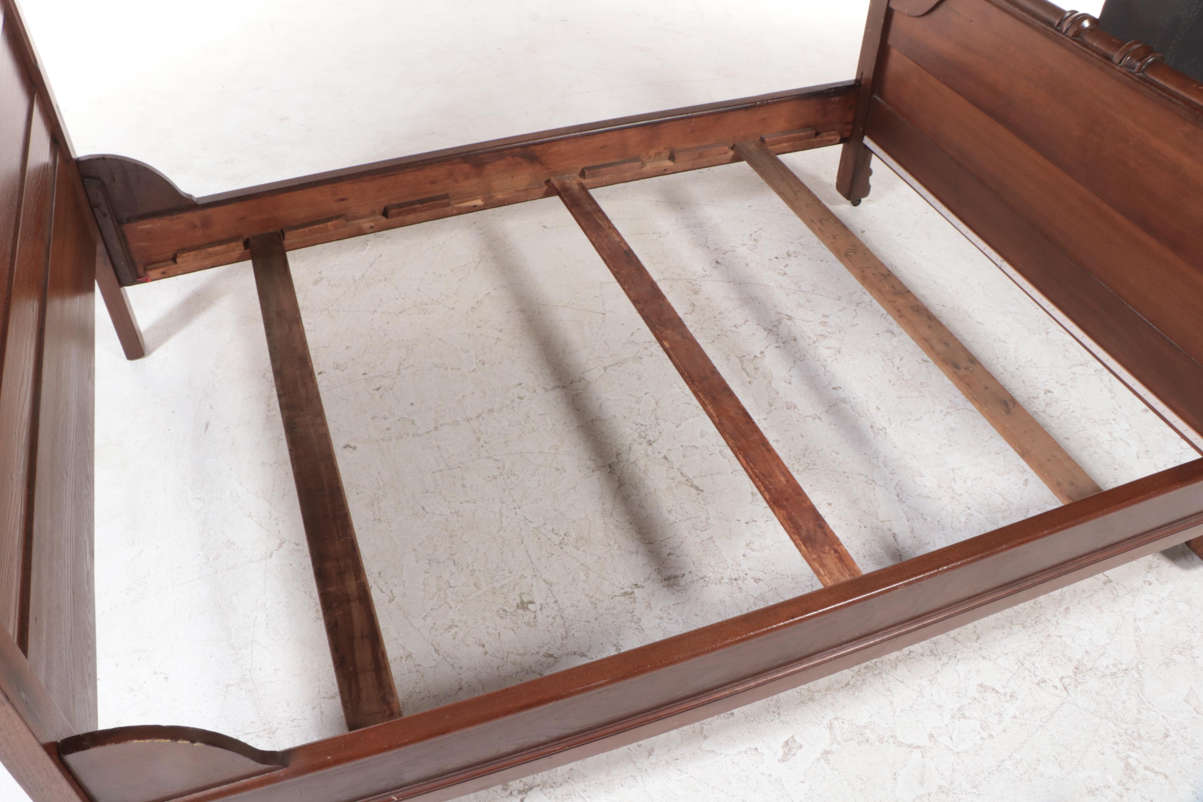 Victorian Eastlake Walnut Full Size Bed, Late 19th Century