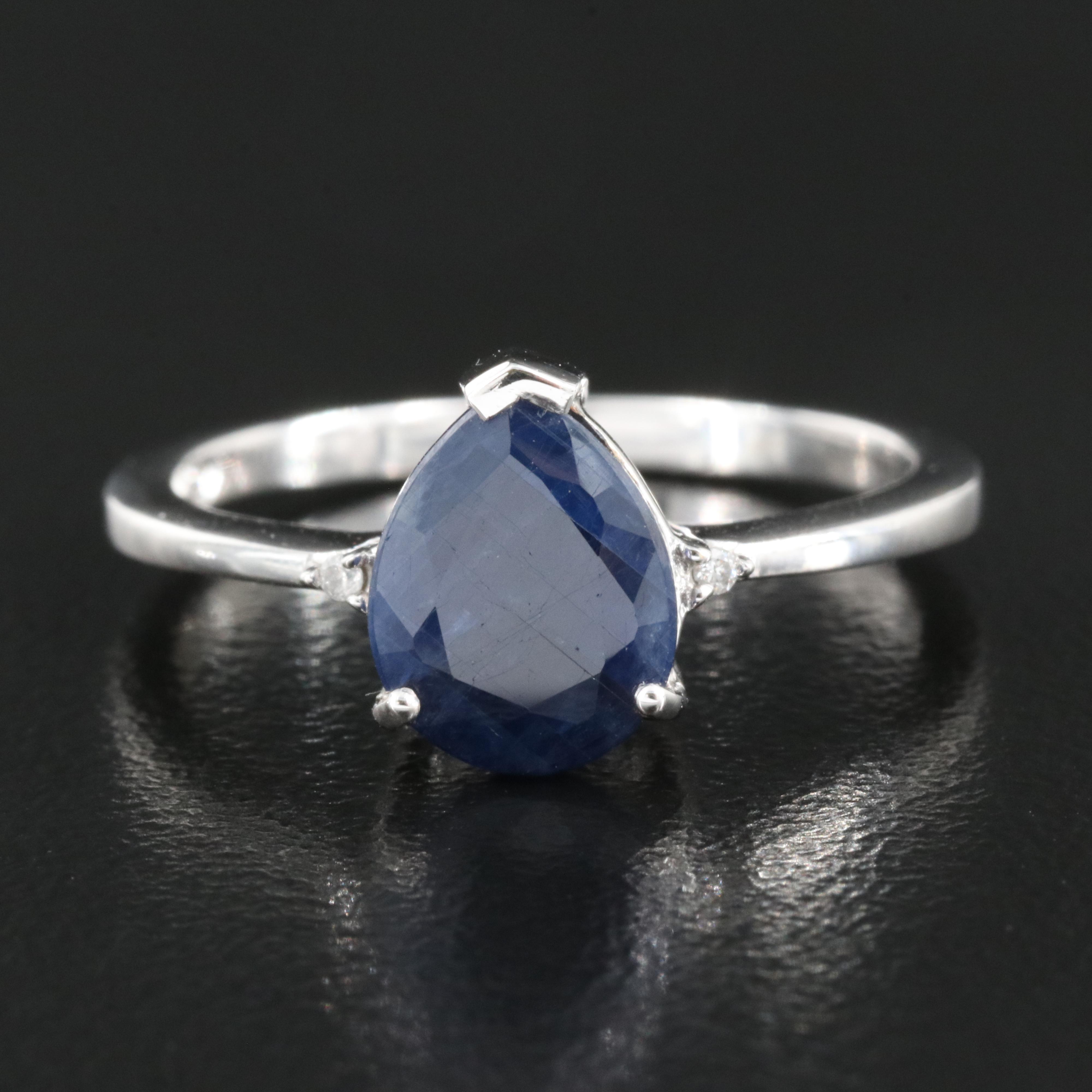 14K 1.94 CT Sapphire and Diamond Ring