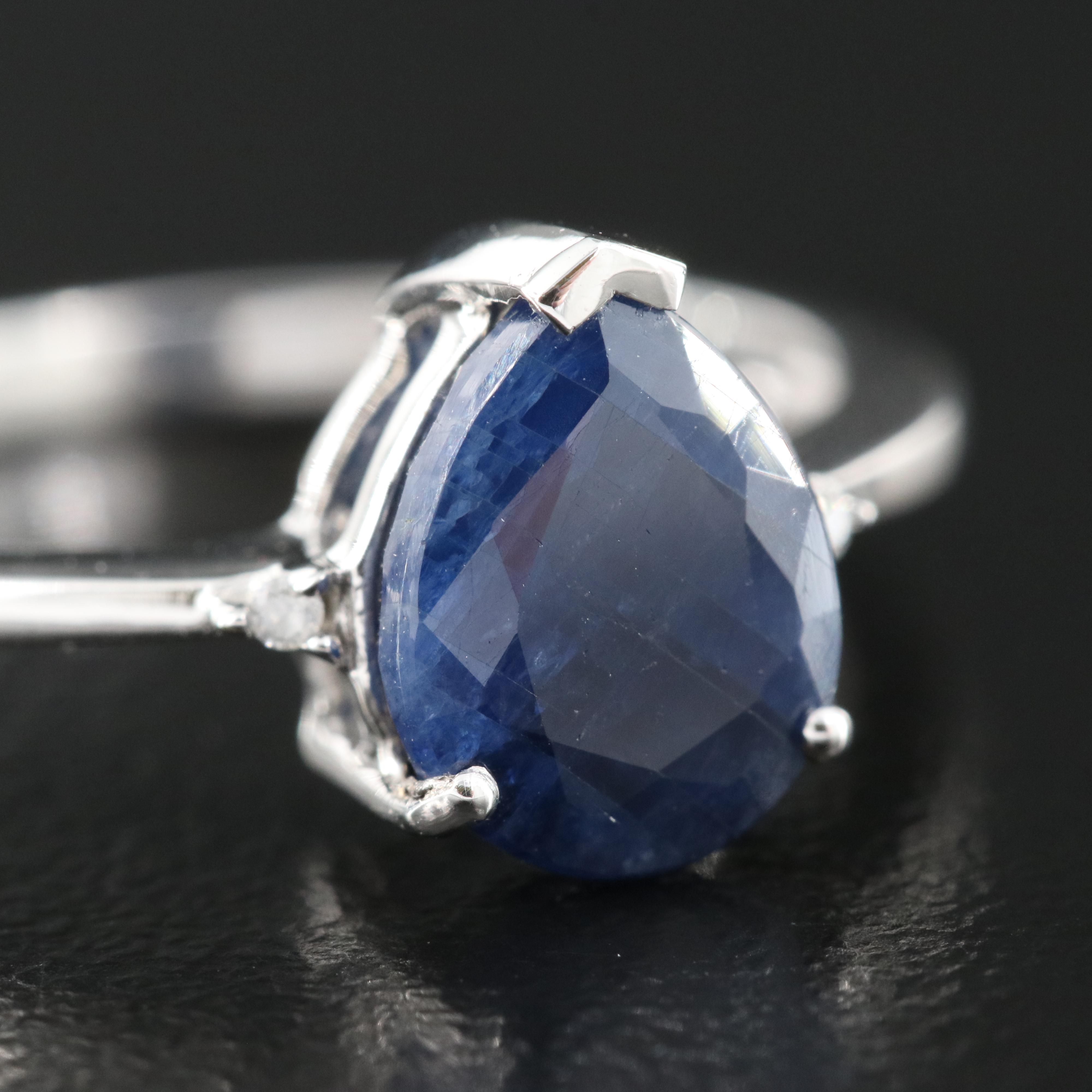 14K 1.94 CT Sapphire and Diamond Ring