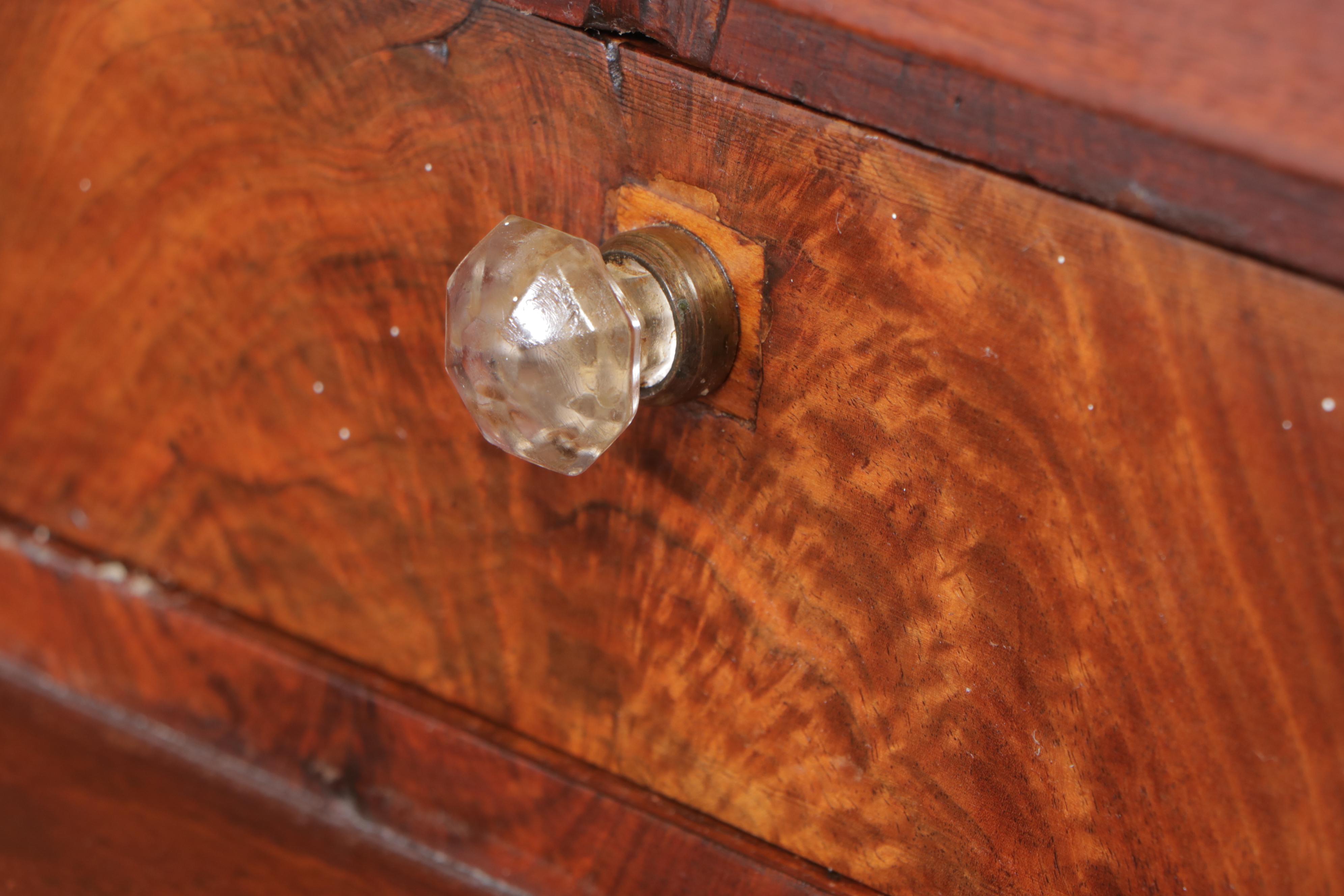 American Empire Walnut and Figured Walnut Chest of Drawers, Mid-19th Century