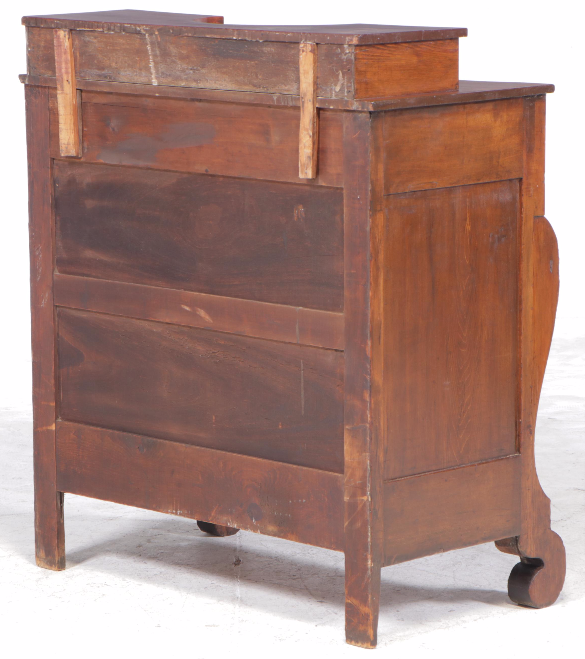 American Empire Walnut and Figured Walnut Chest of Drawers, Mid-19th Century