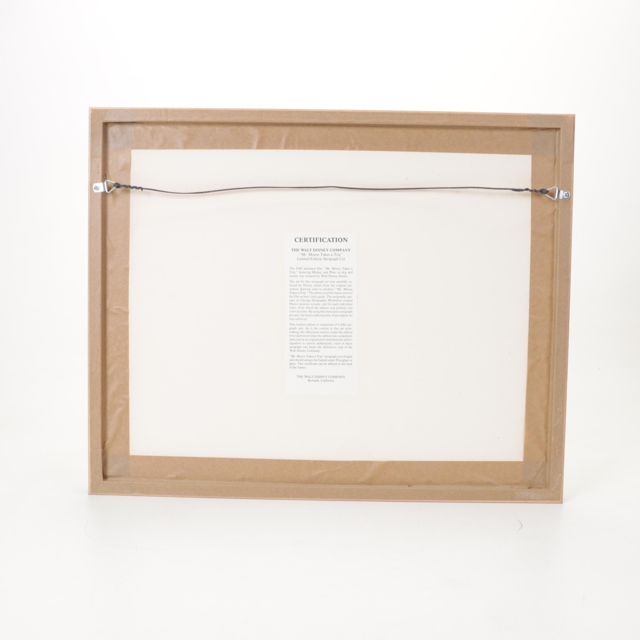 Disney "Mr. Mouse Takes a Trip" Sericel of Mickey Mouse and Pluto, Circa 1990