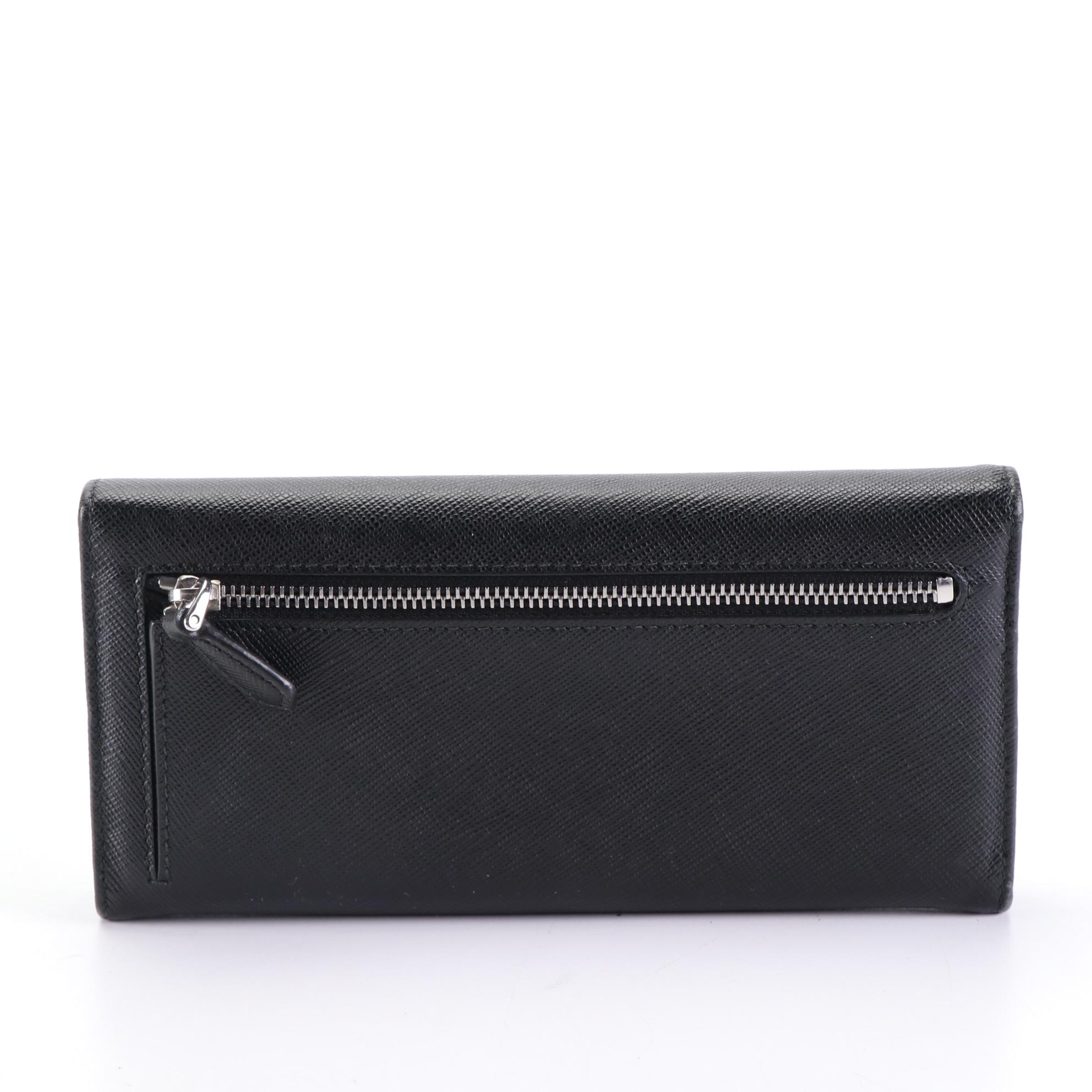 Prada Triangle Logo Flap Wallet 1MH132 in Saffiano Leather