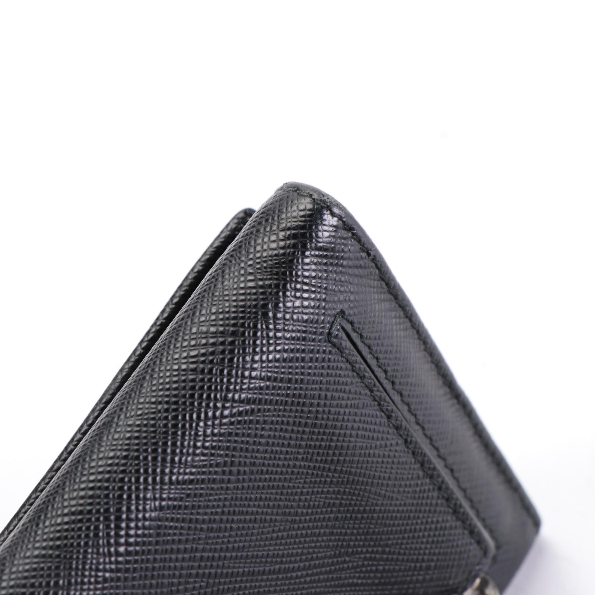 Prada Triangle Logo Flap Wallet 1MH132 in Saffiano Leather