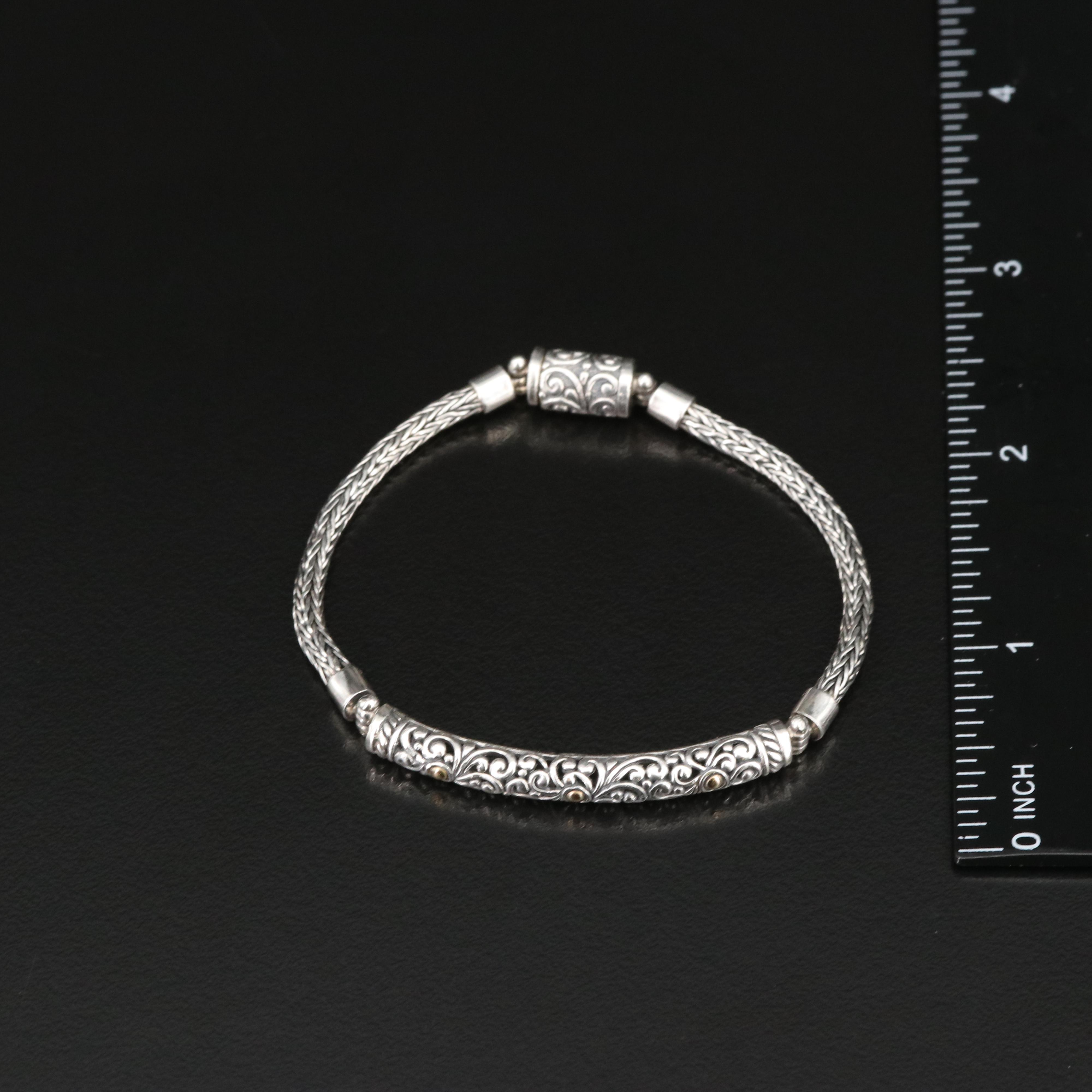 Sterling Scrollwork Bracelet with 18K Accents