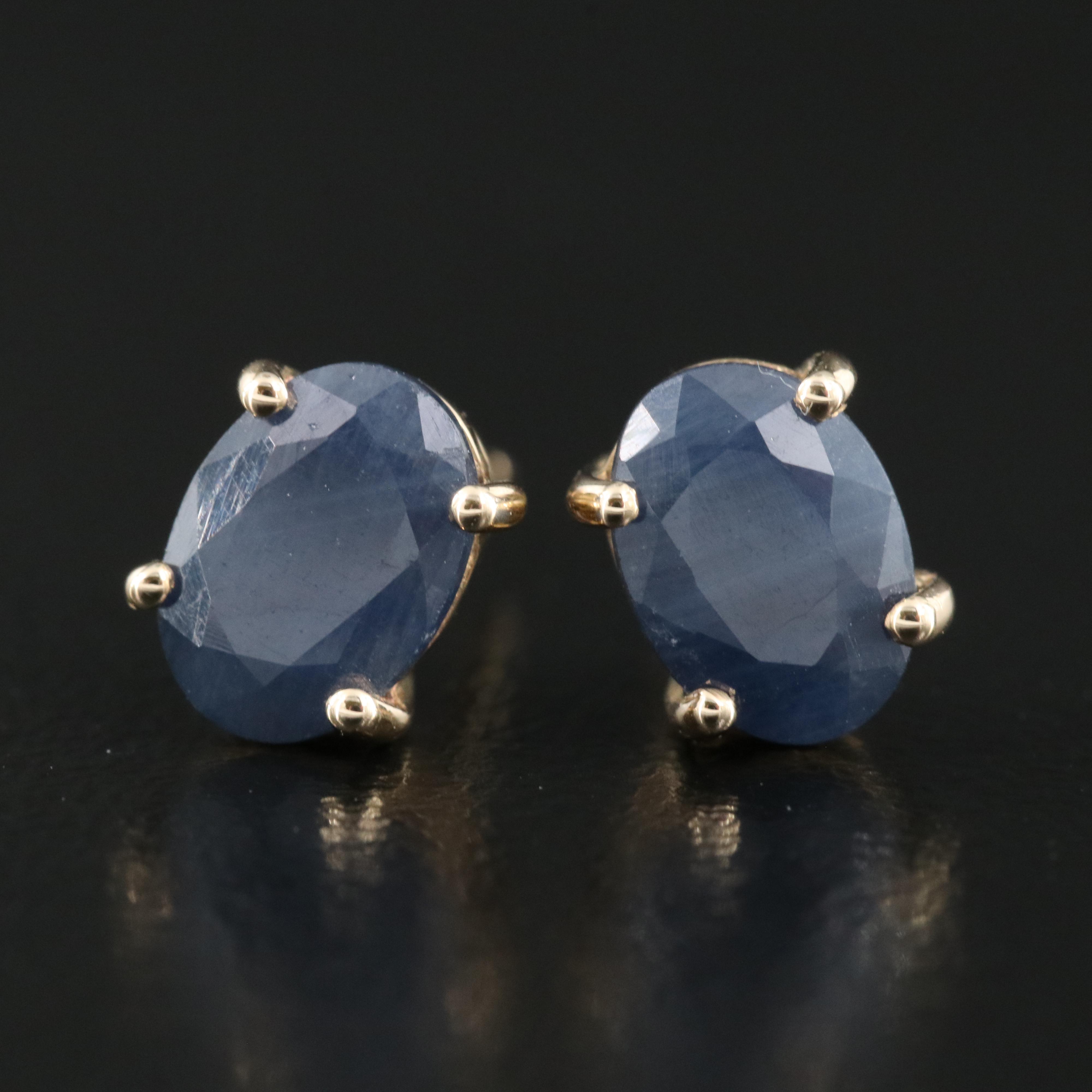 14K Sapphire Stud Earrings