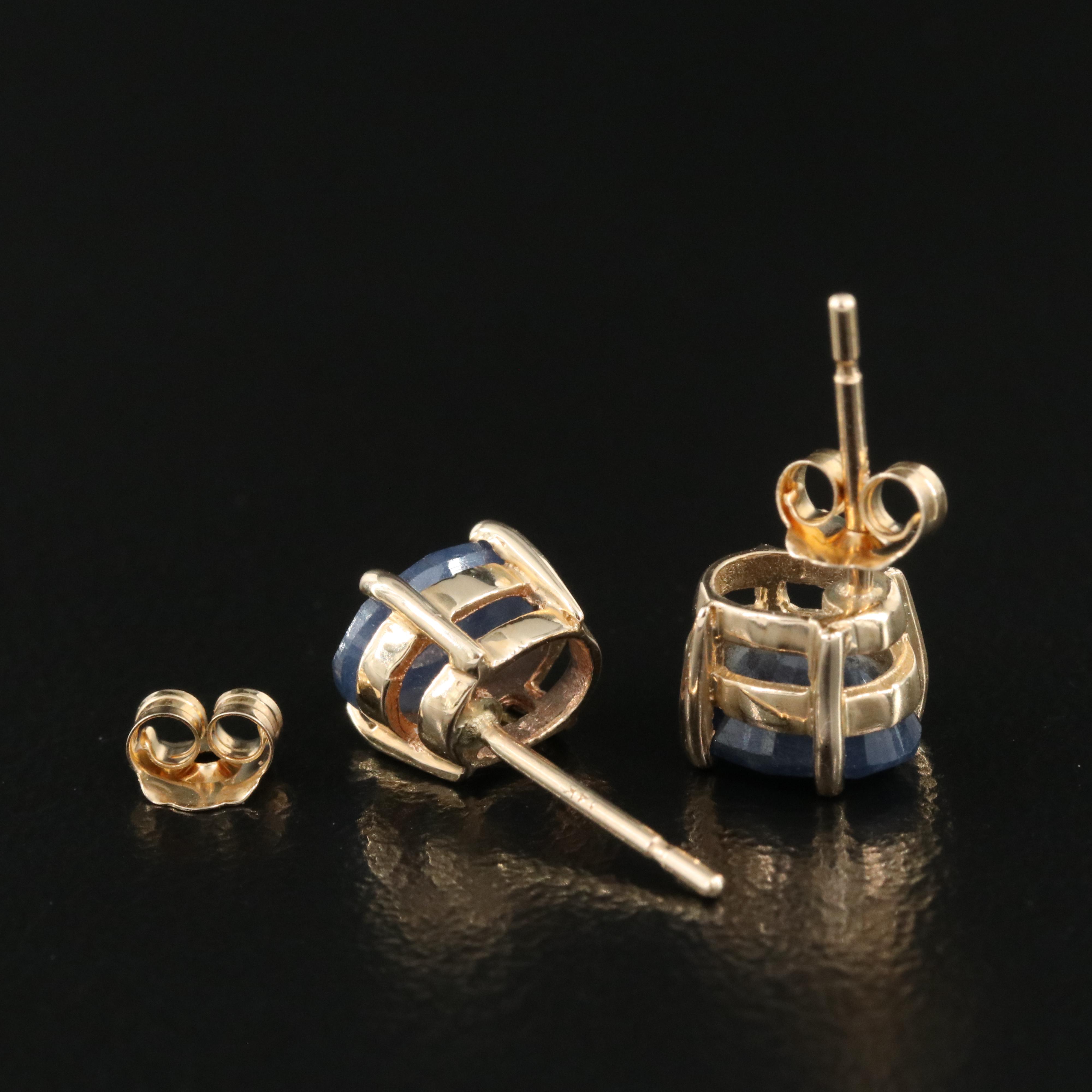 14K Sapphire Stud Earrings
