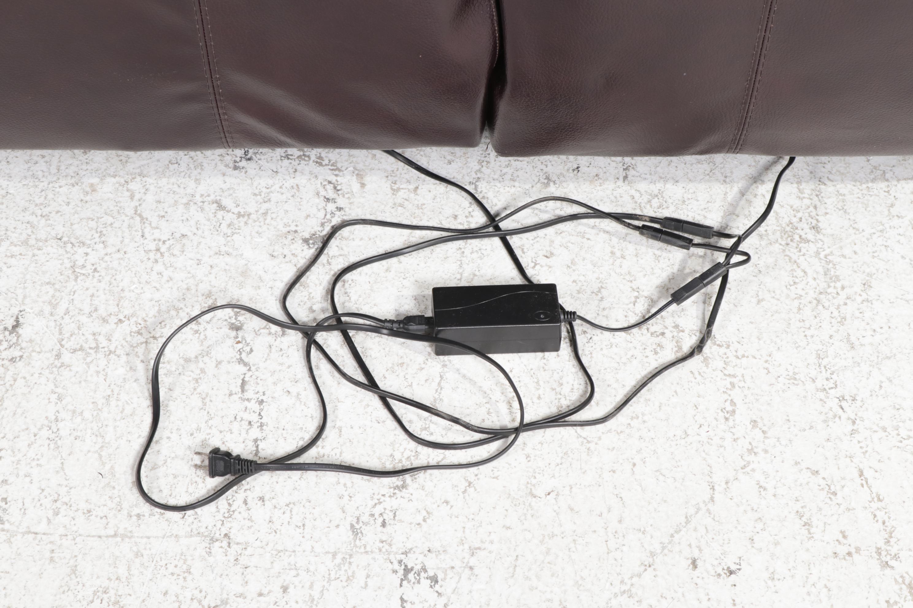 Chateau D'Ax Block-Tufted Leather Two-Seat Power Reclining Sofa