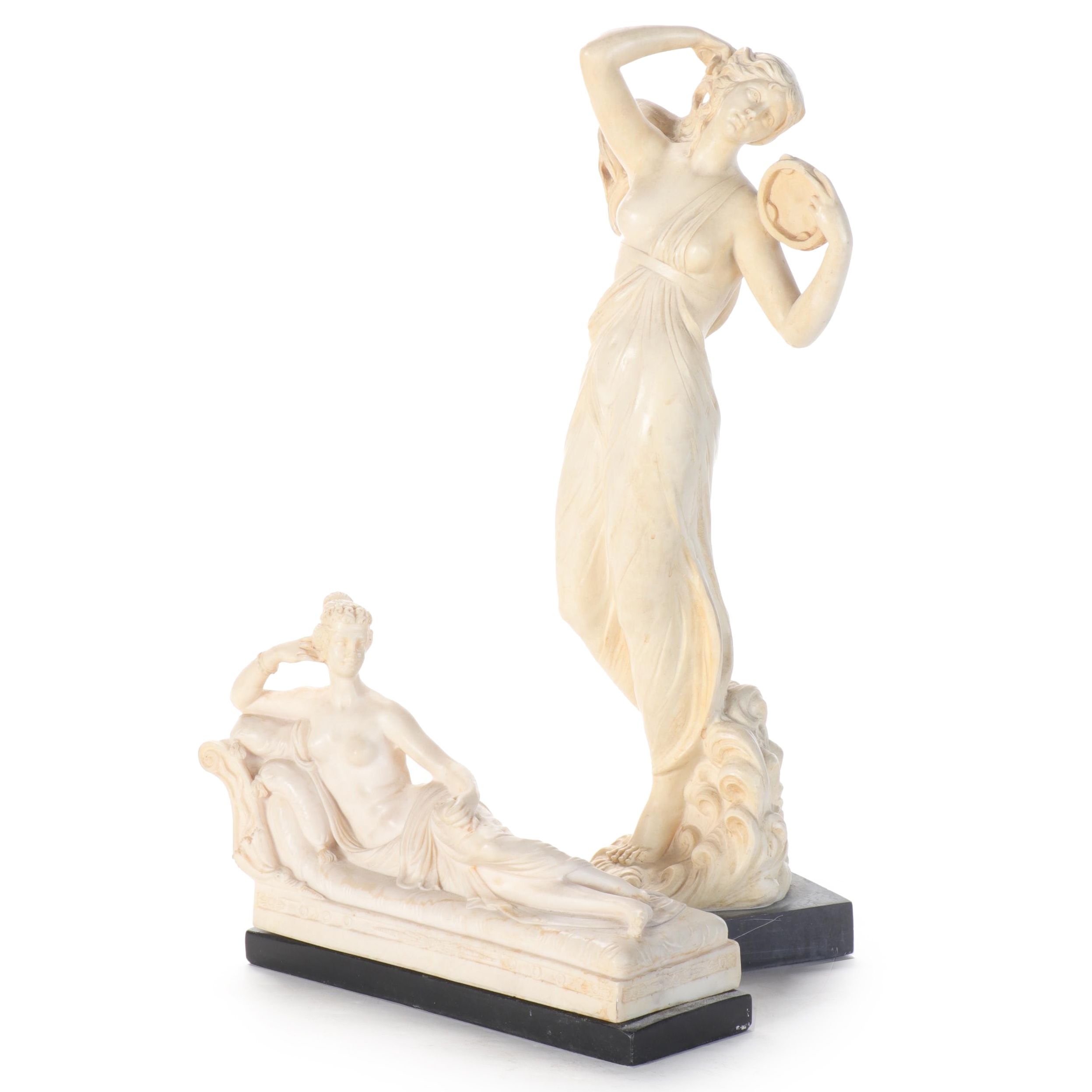 A. Santini Cast Composite Goddess Sculpture with Figure after "Venus Victrix"