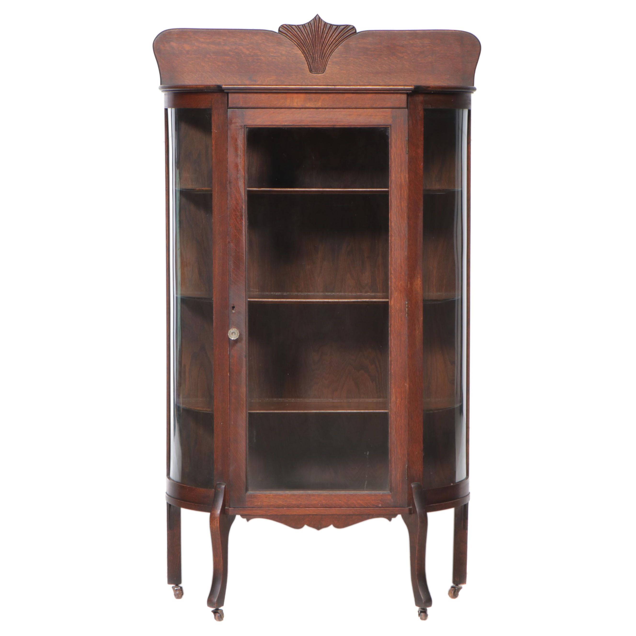 Late Victorian Oak China Cabinet, Late 19th/Early 20th Century