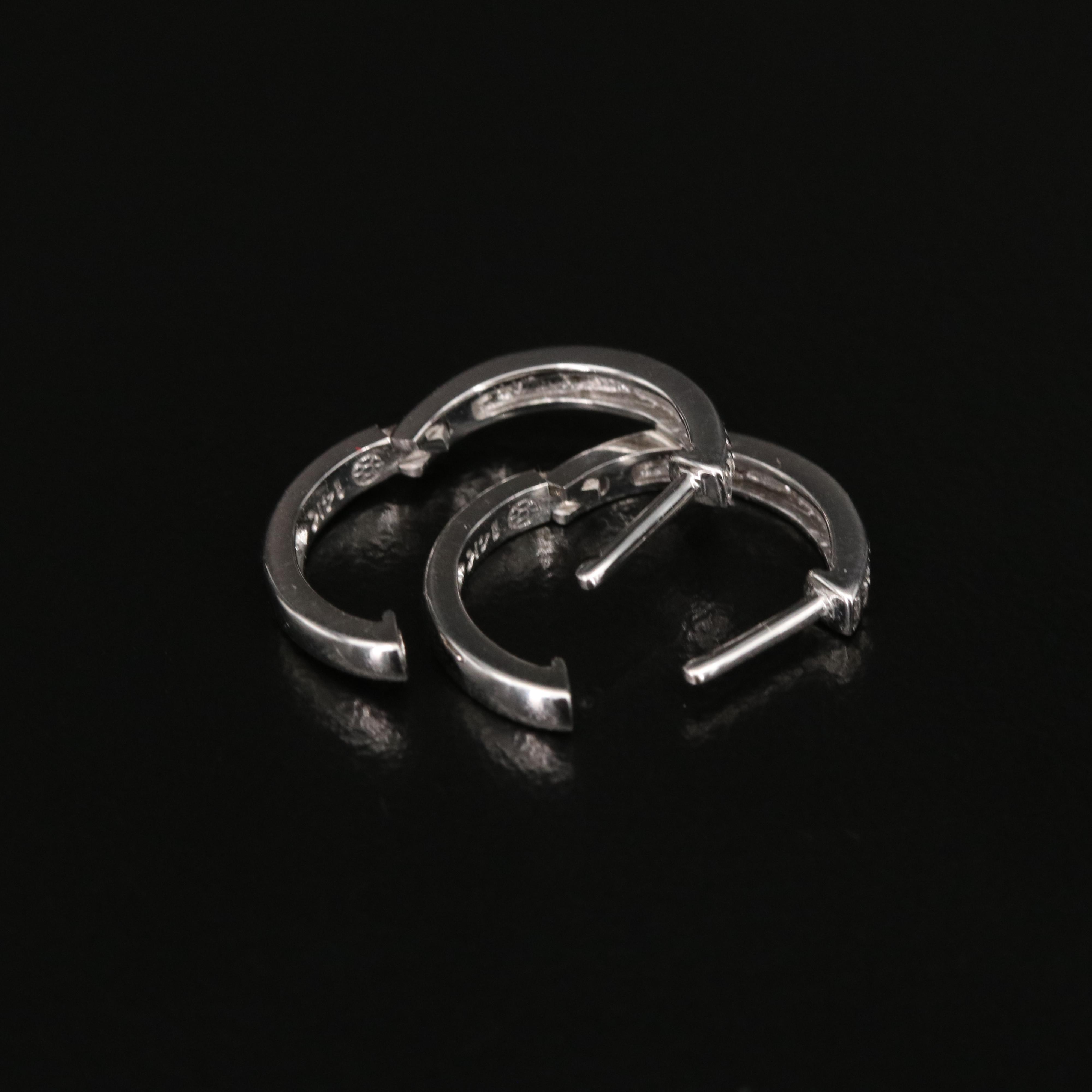 14K 0.05 CTW Diamond Huggie Hoop Earrings