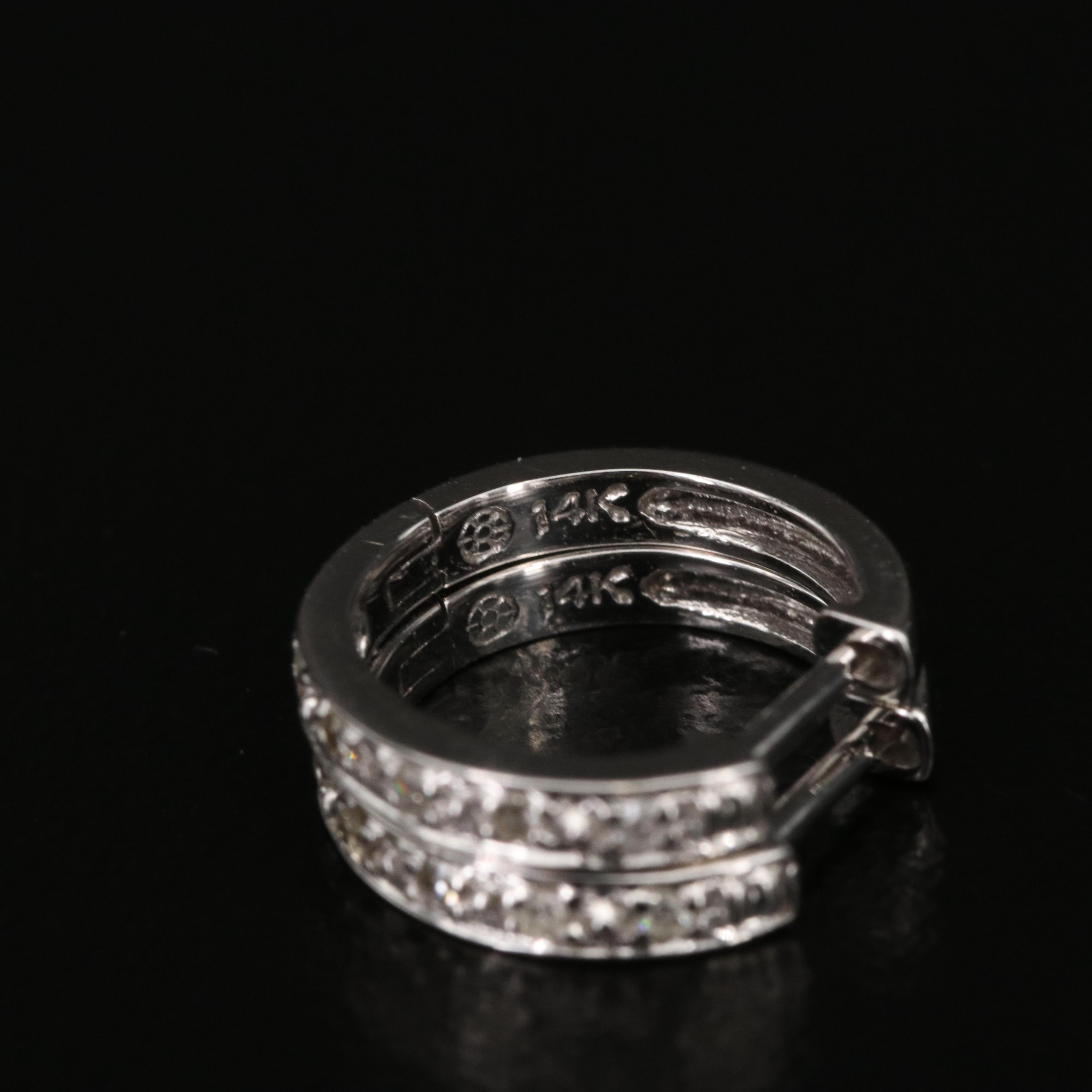 14K 0.05 CTW Diamond Huggie Hoop Earrings