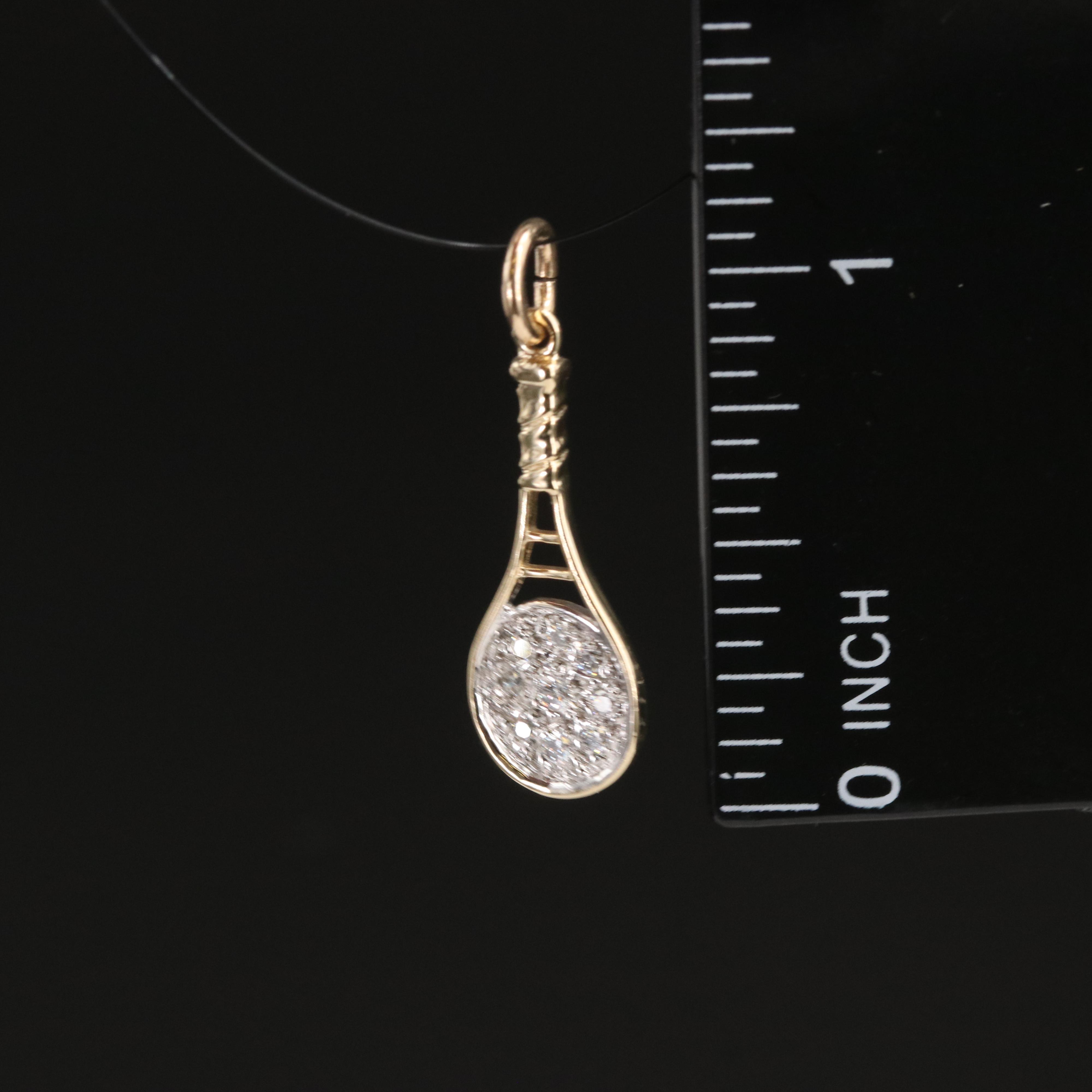 14K 0.09 CTW Diamond Tennis Racket Pendant