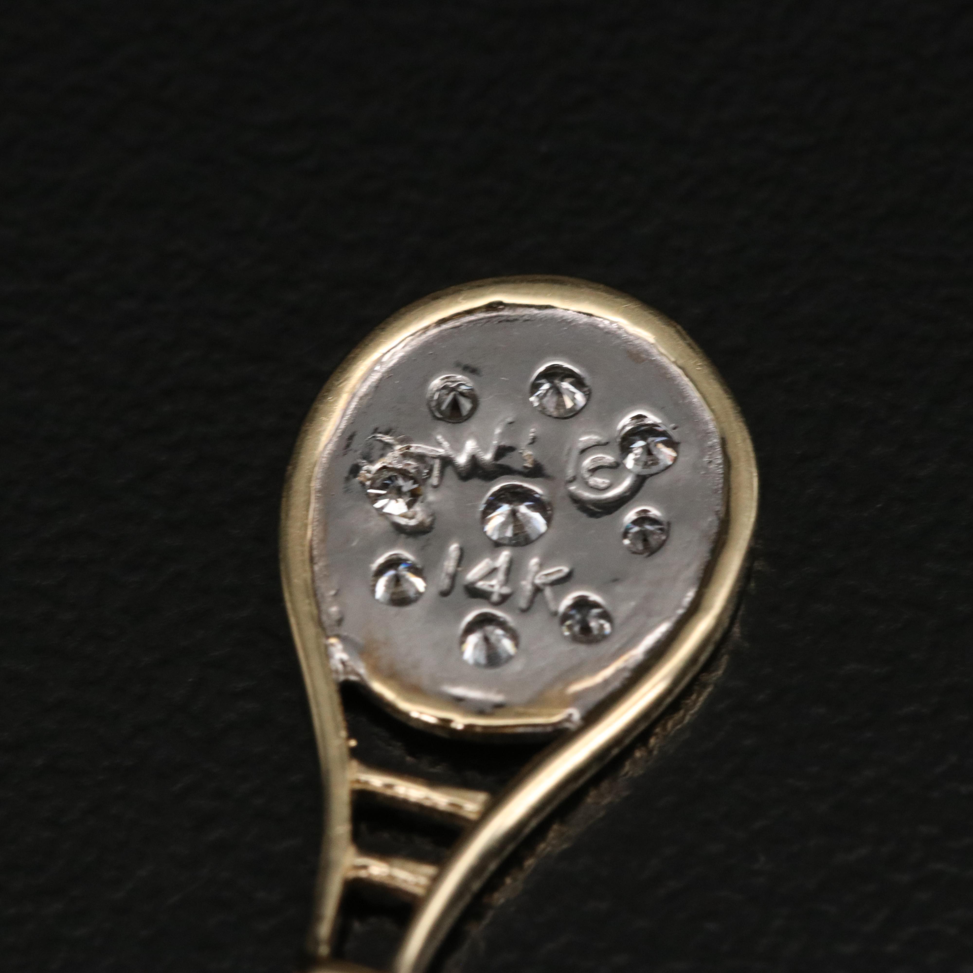 14K 0.09 CTW Diamond Tennis Racket Pendant