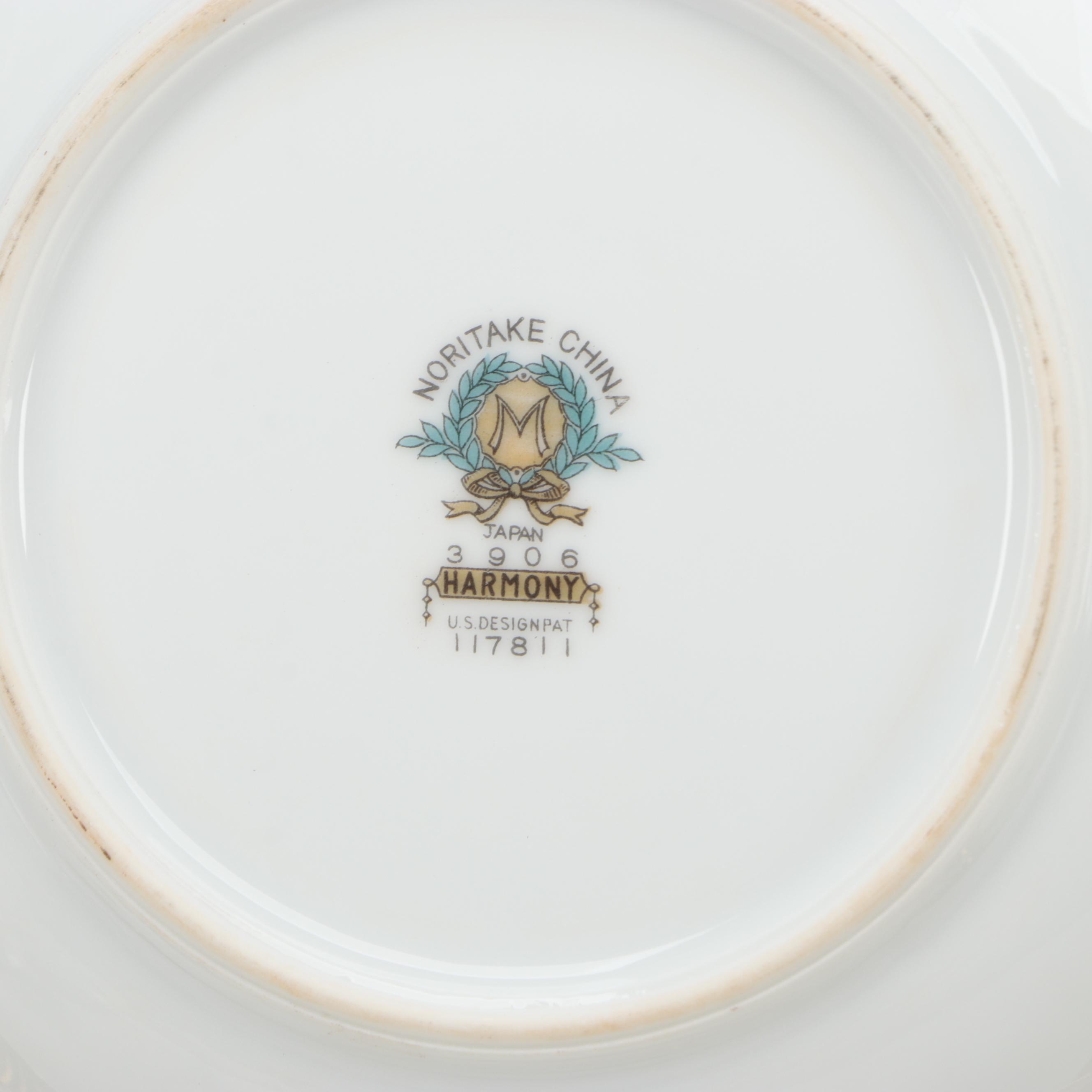 Noritake "Harmony" Porcelain Dinnerware and Serveware, Mid-20th Century