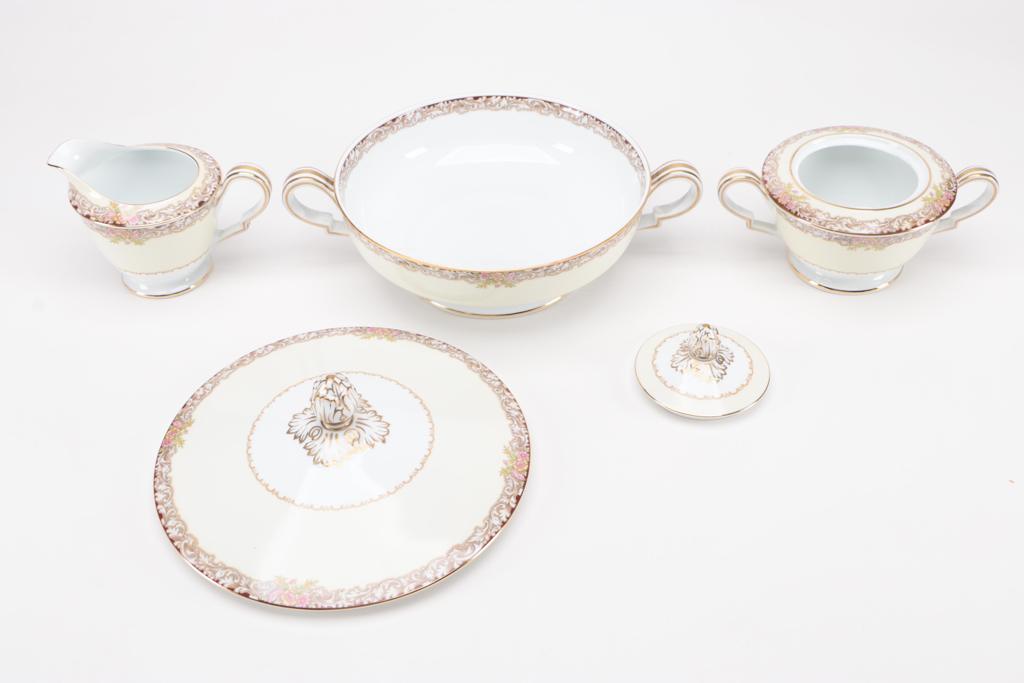 Noritake "Harmony" Porcelain Dinnerware and Serveware, Mid-20th Century